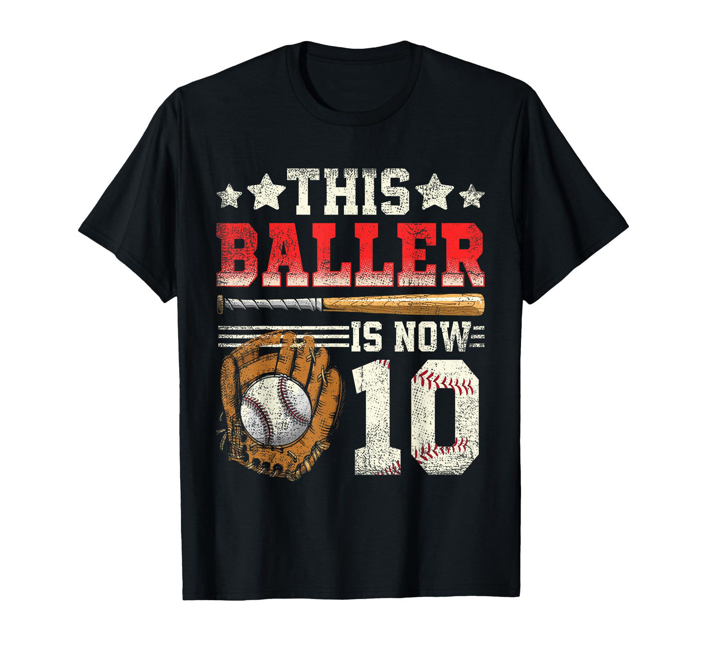 10Th Birthday Baseball Ten Year Old T-Shirt - Aesthetic Graphic Unisex - T-Shirt, Sweatshirt, Hoodie