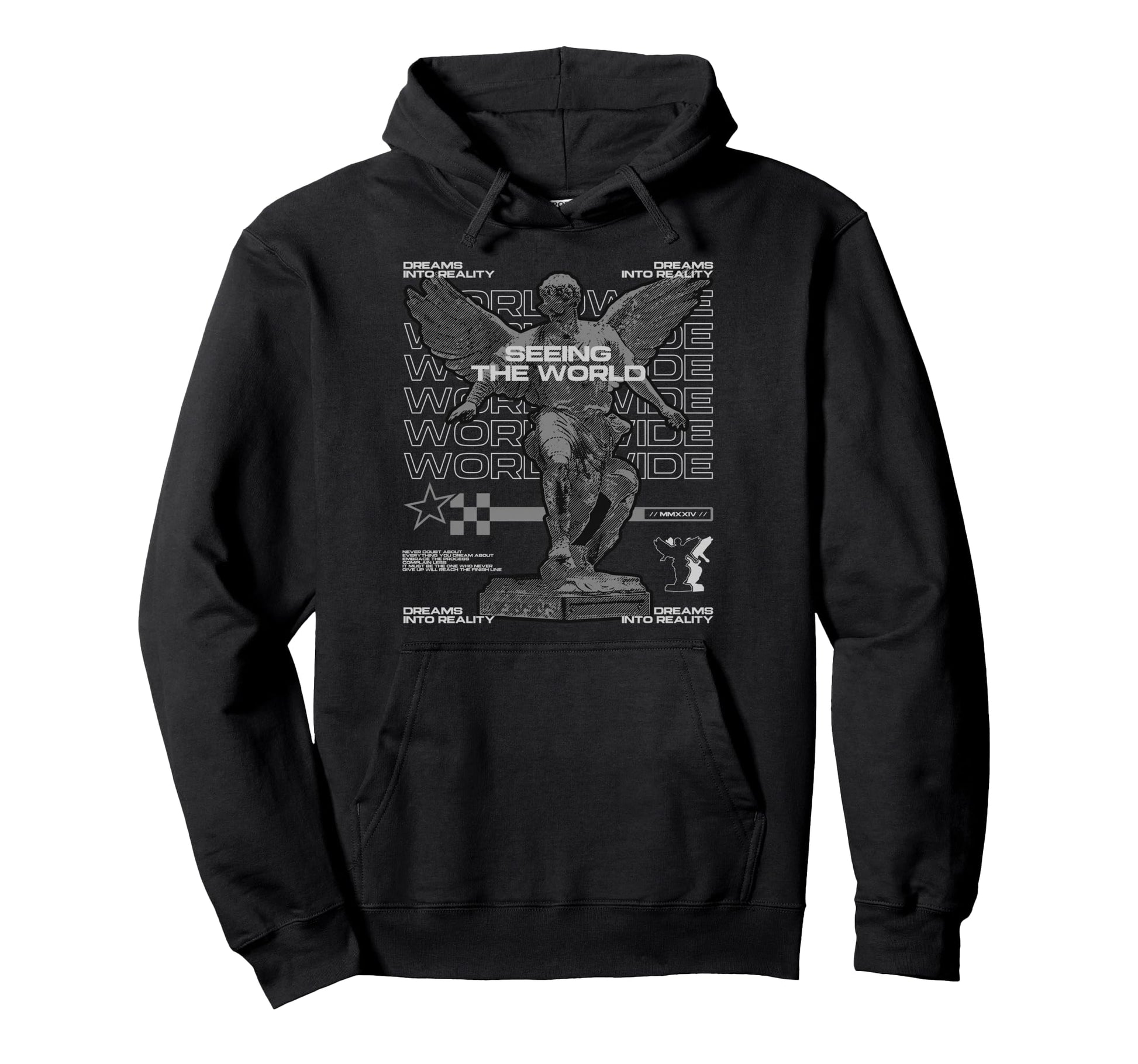 Y2K Angel Bold Urban Graffiti Hoodie - Casual Everyday Wear Men Women - T-Shirt, Sweatshirt, Hoodie