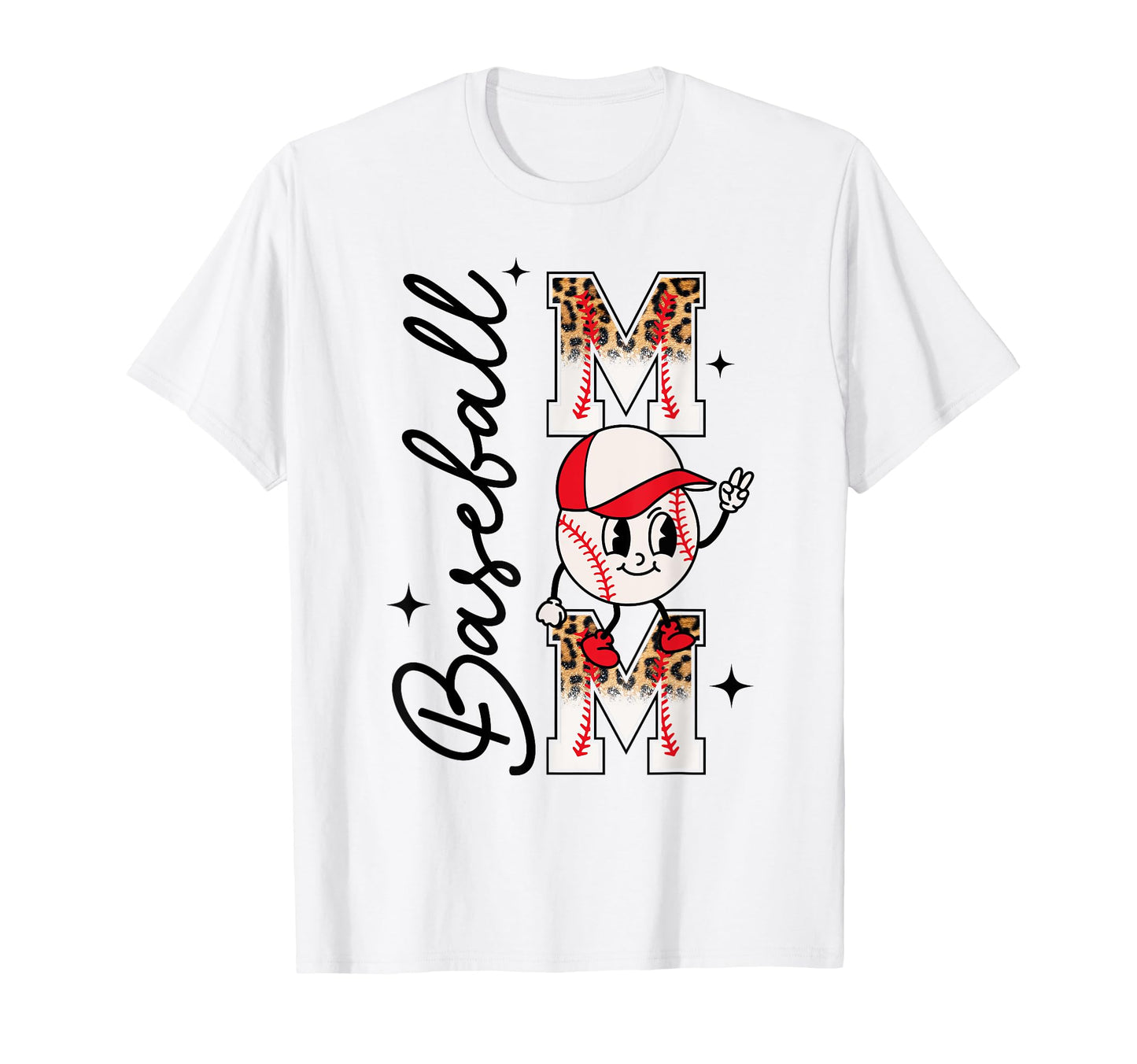 Baseball Mom Leopard Funny Matching T-Shirt - Minimalist Print Unisex - T-Shirt, Sweatshirt, Hoodie