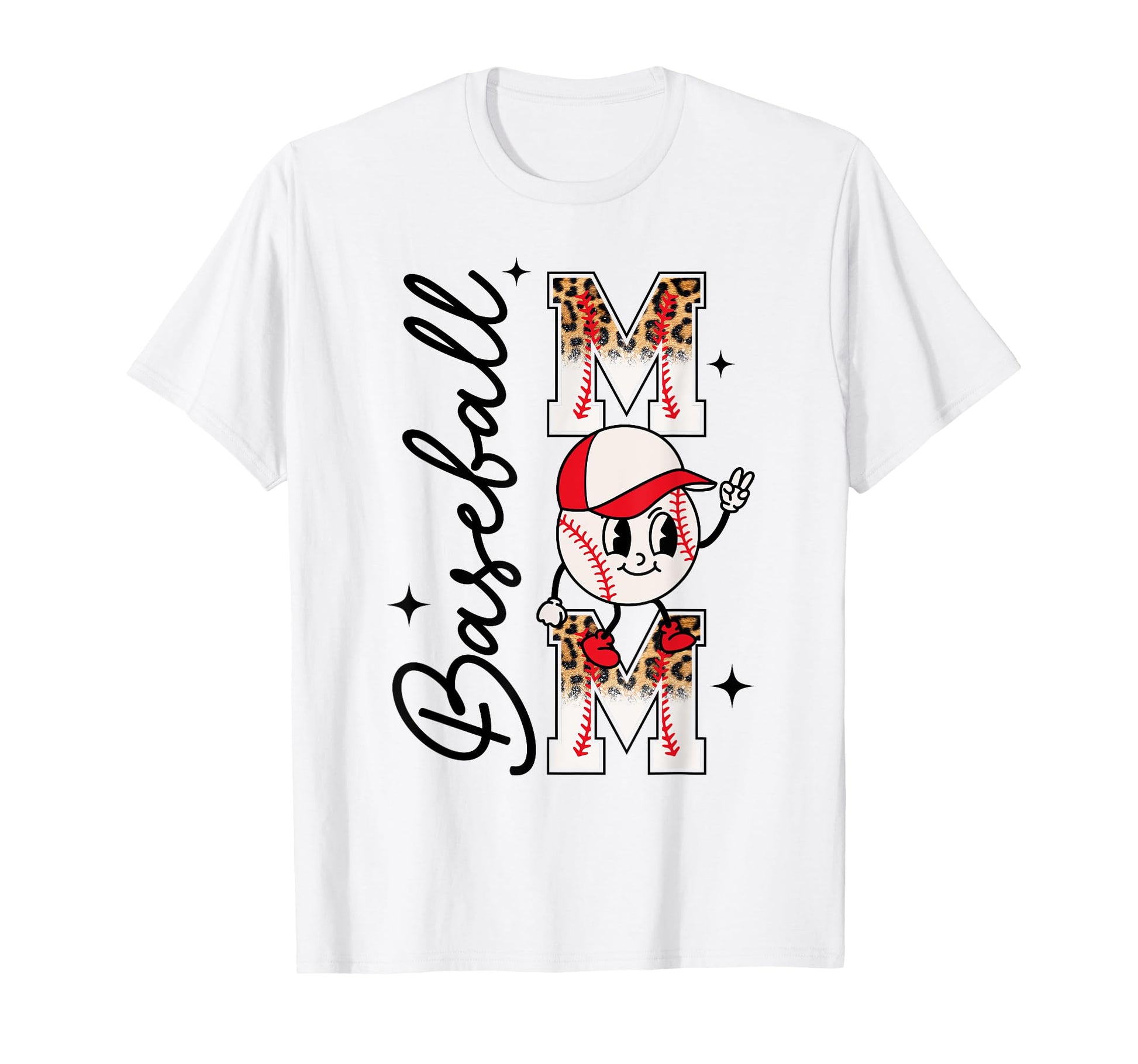 Baseball Mom Leopard Funny Matching T-Shirt - Minimalist Print Unisex - T-Shirt, Sweatshirt, Hoodie