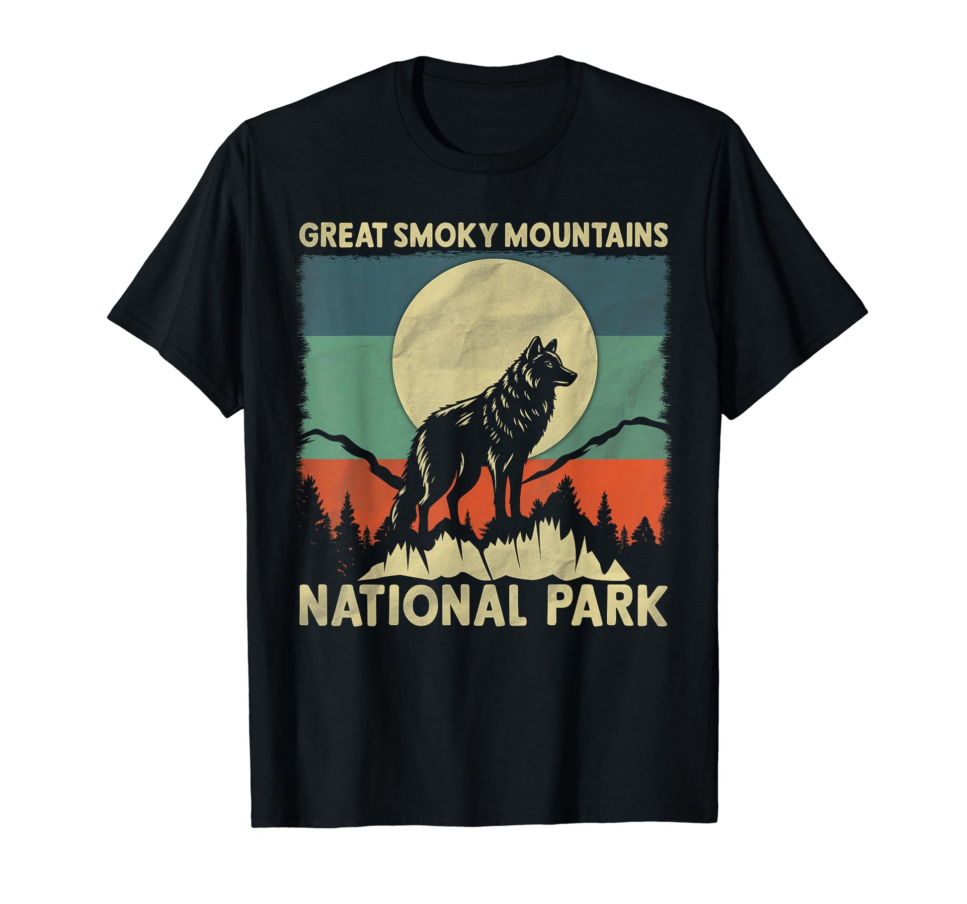 Wolf Great Smoky Mountains National Park T-Shirt - Novelty Apparel Unisex - T-Shirt, Sweatshirt, Hoodie