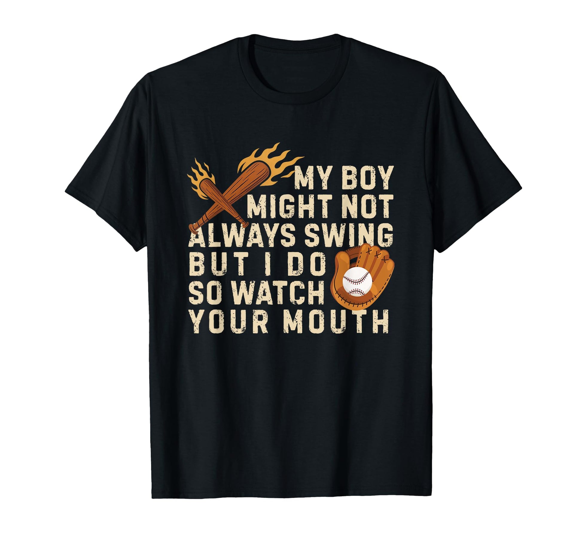 Funny Baseball Mom Flame Bat Angry T-Shirt - Novelty Apparel Unisex - T-Shirt, Sweatshirt, Hoodie