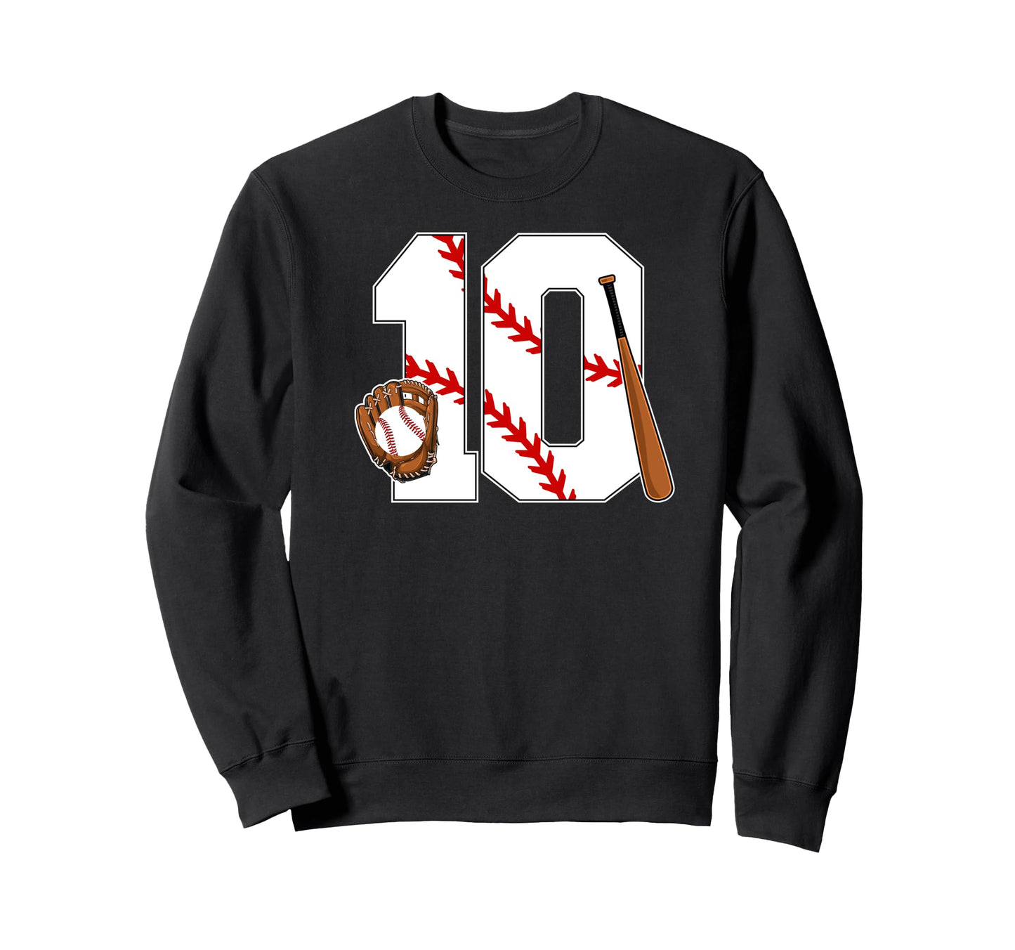 10Th Birthday Baseball Ten Year Old Sweatshirt - Graphic Print Men Women - T-Shirt, Sweatshirt, Hoodie