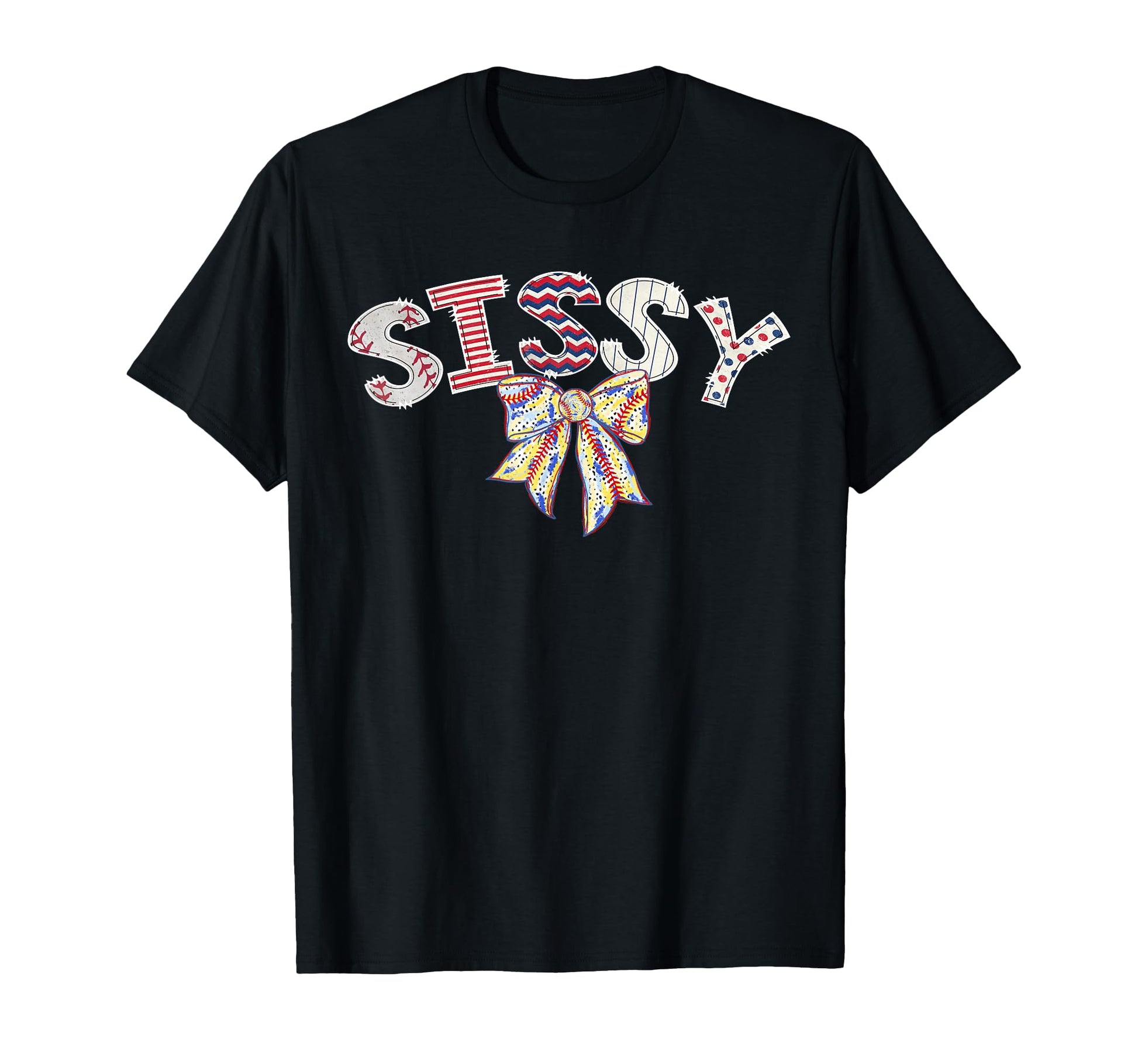 Baseball Sissy Coquette Bow Game Day T-Shirt - Novelty Apparel Unisex - T-Shirt, Sweatshirt, Hoodie