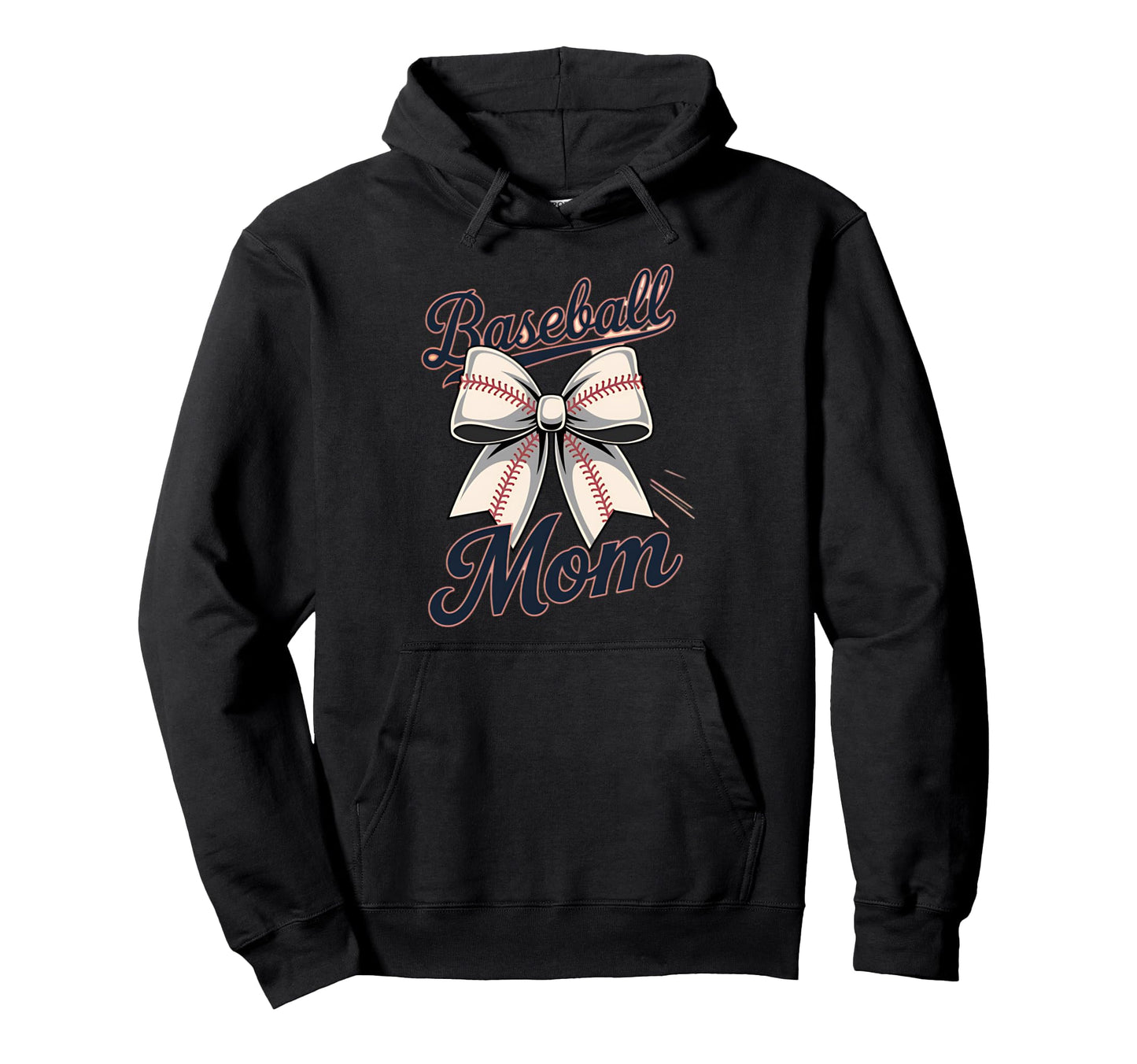 Baseball Mom Coquette Bow Hoodie - Custom Art Print Men Women - T-Shirt, Sweatshirt, Hoodie