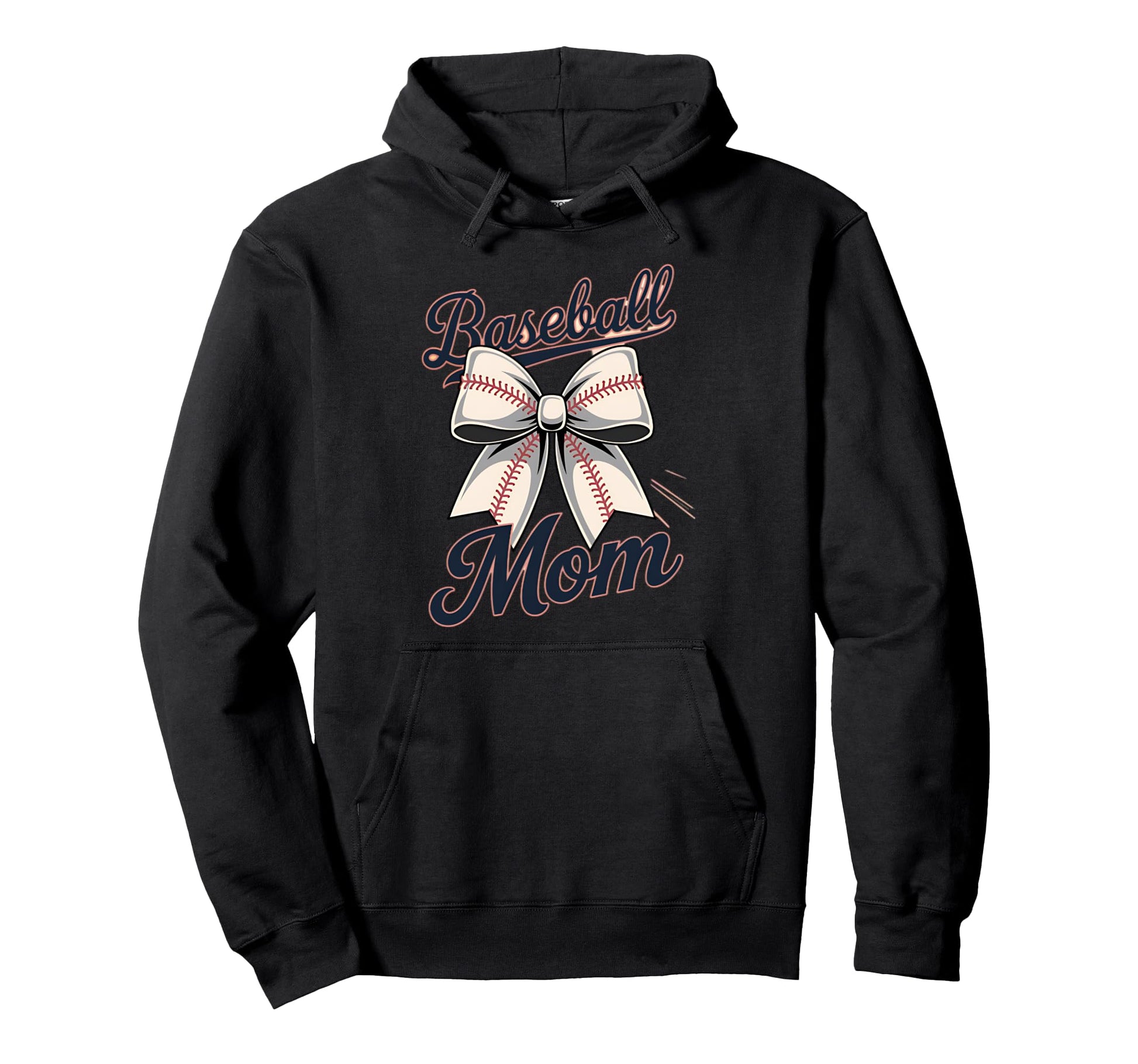Baseball Mom Coquette Bow Hoodie - Custom Art Print Men Women - T-Shirt, Sweatshirt, Hoodie