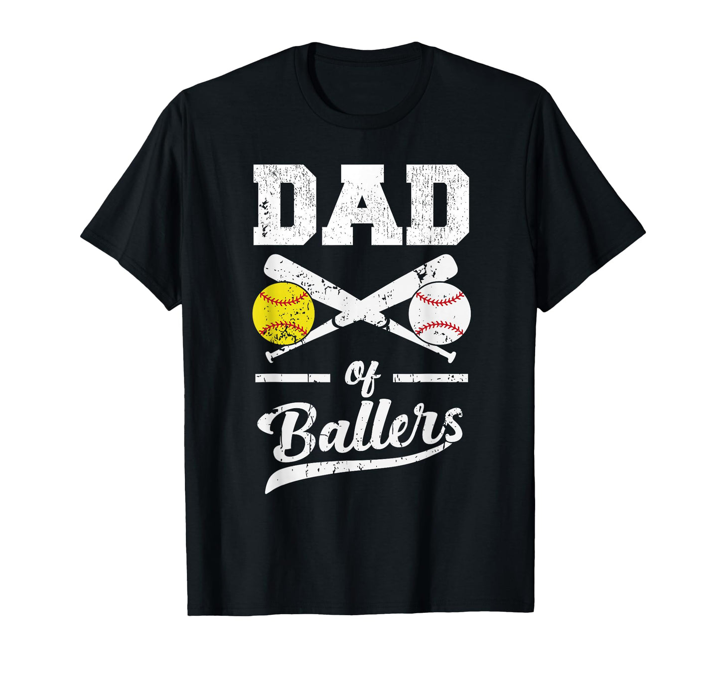 Dad Ballers Dad Baseball And Softball T-Shirt - Minimalist Print Men Women - T-Shirt, Sweatshirt, Hoodie