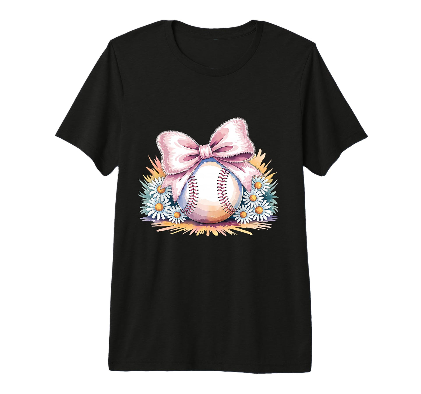 Baseball Coquette Bow Baseball Mom Tri T-Shirt - Graphic Print for Adults - T-Shirt, Sweatshirt, Hoodie