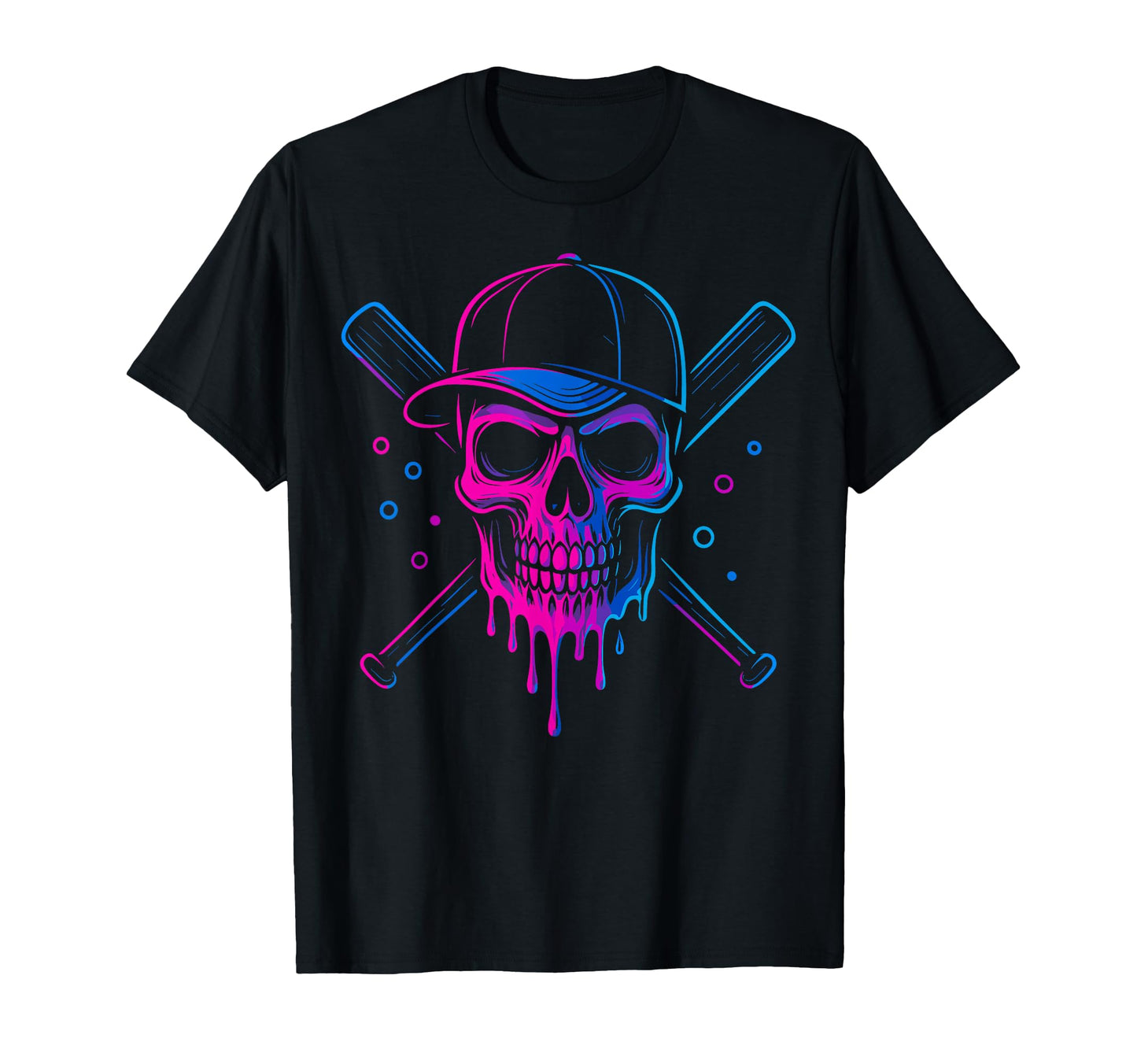 Skull Baseball Crossbats Dripping T-Shirt - Novelty Apparel for Adults - T-Shirt, Sweatshirt, Hoodie