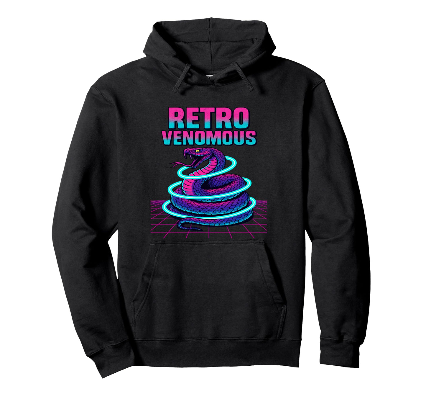 Venom Snake Vaporwave Synthwave Cobra Hoodie - Aesthetic Graphic Unisex - T-Shirt, Sweatshirt, Hoodie