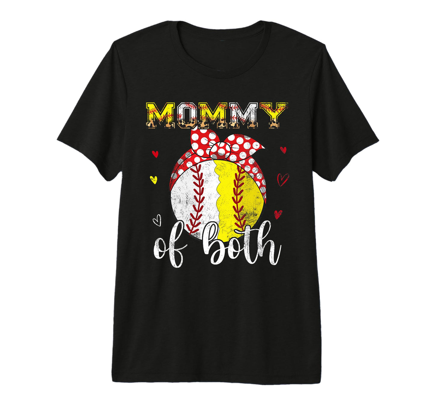 Mommy Both Baseball Softball Bandana T-Shirt - Trendy Graphic for Adults - T-Shirt, Sweatshirt, Hoodie