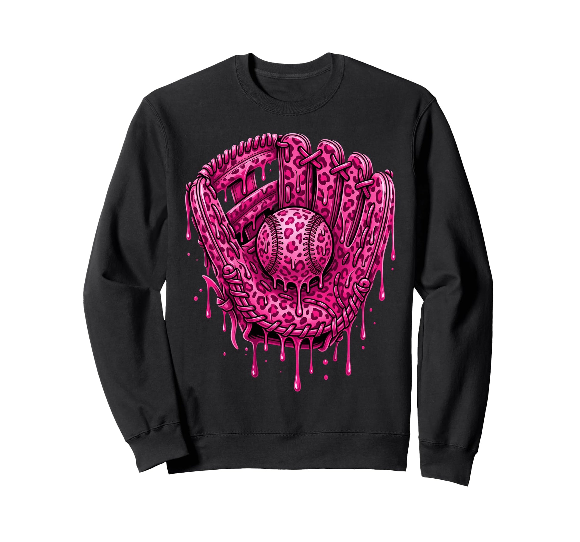 Baseball Drip Leopard Pattern Sweatshirt - Unique Graphic Men Women - T-Shirt, Sweatshirt, Hoodie