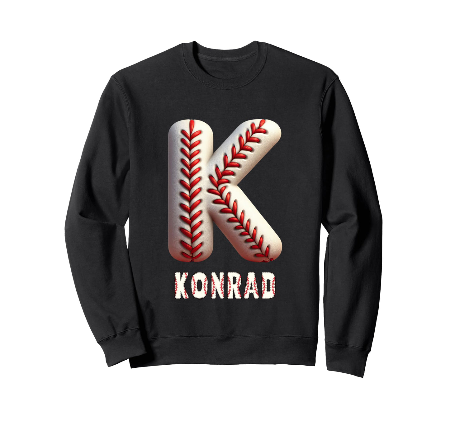 Baseball Home Run Mika Initial Sweatshirt - Custom Art Print Men Women - T-Shirt, Sweatshirt, Hoodie