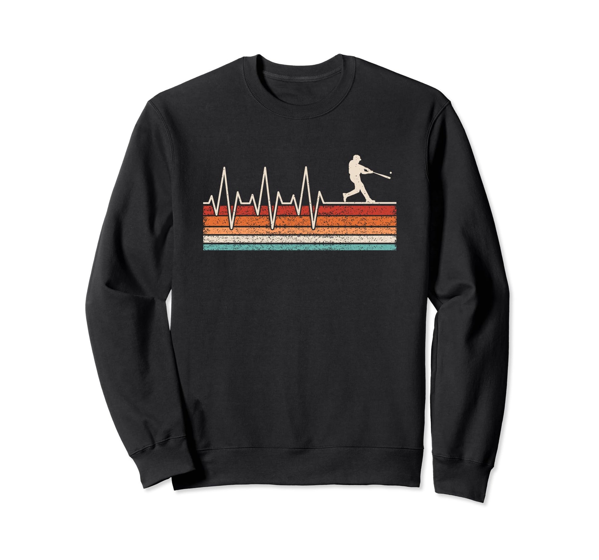 Baseball Player Heartbeat Gift Sweatshirt - Casual Everyday Wear Men Women - T-Shirt, Sweatshirt, Hoodie