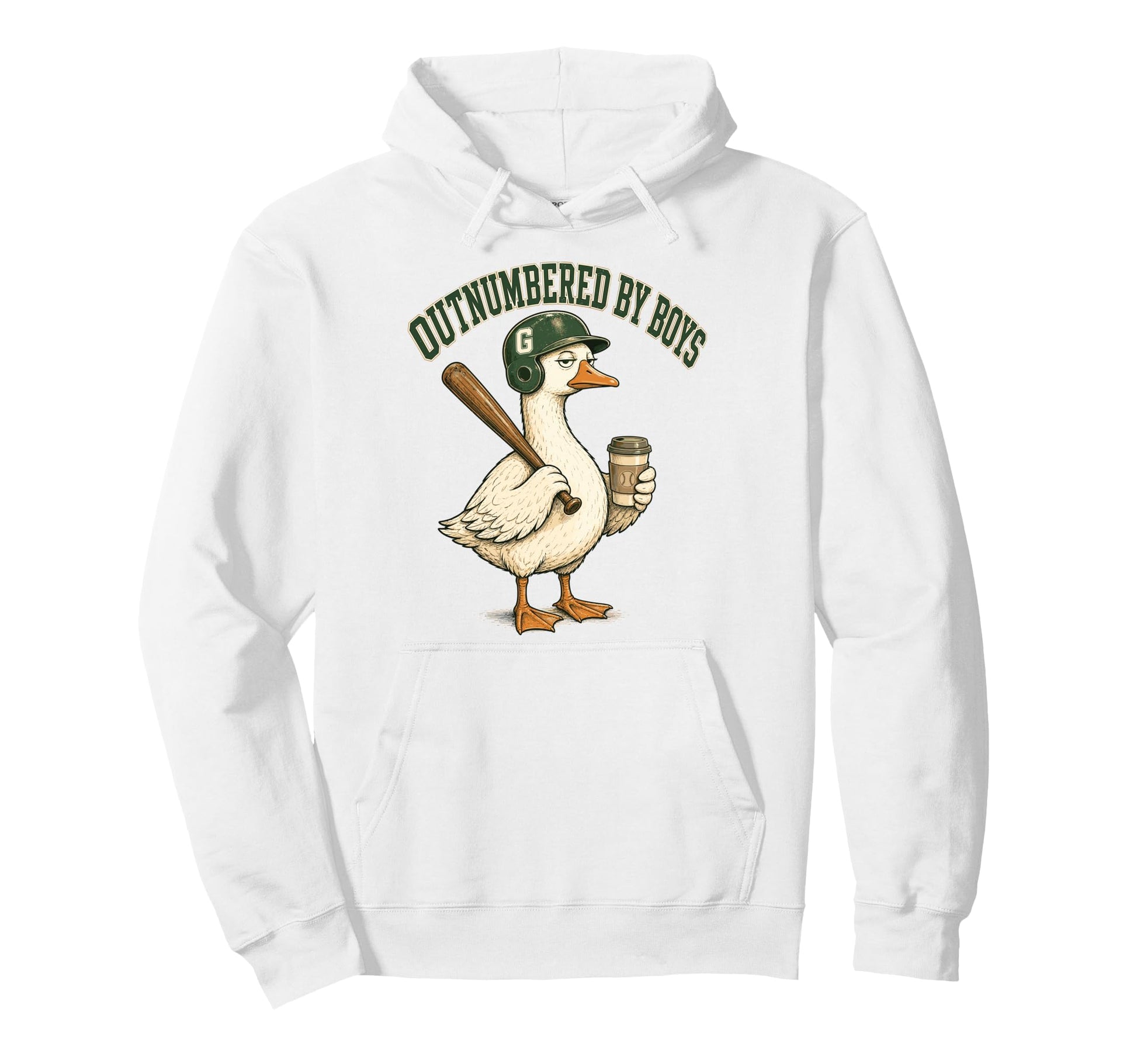 Outnumbered Mom Goose Baseball Mama Hoodie - Graphic Print Unisex - T-Shirt, Sweatshirt, Hoodie