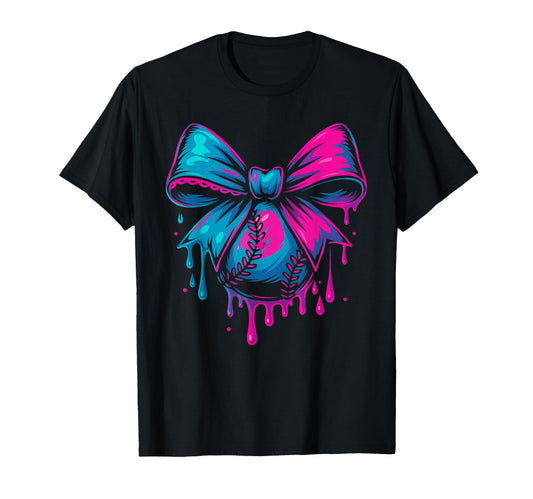 Baseball Dripping Ice Cream Coquette T-Shirt - Custom Art Print for Adults - T-Shirt, Sweatshirt, Hoodie