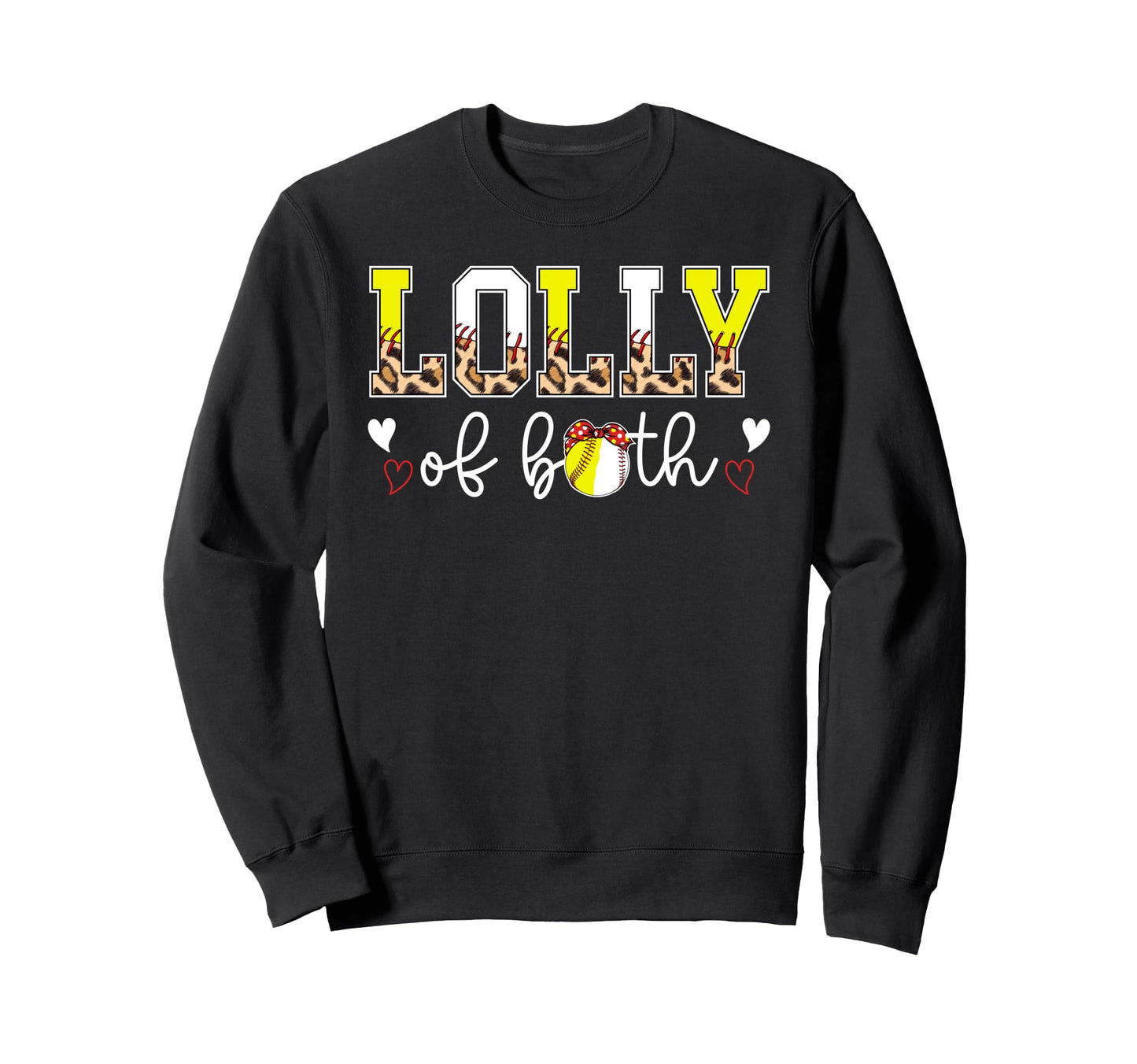 Lolly Both Leopard Softball Sweatshirt - Casual Everyday Wear Unisex - T-Shirt, Sweatshirt, Hoodie