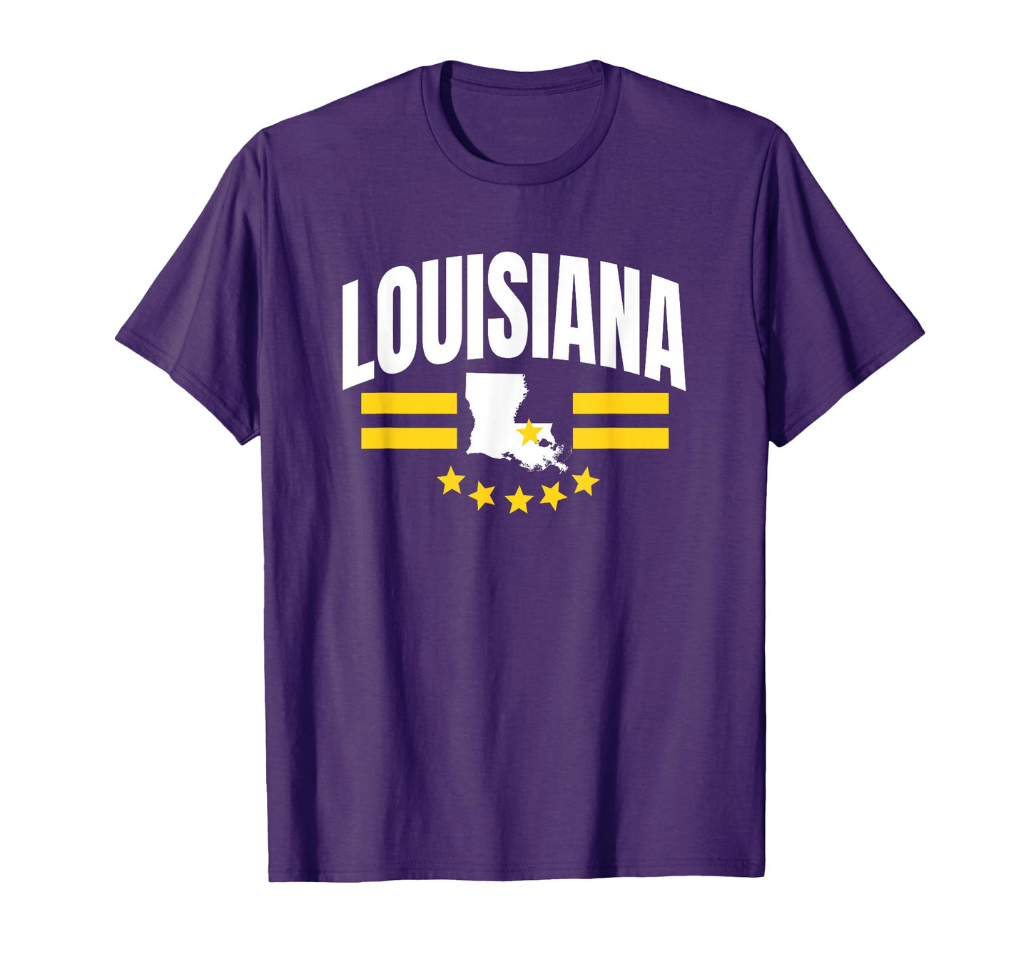 Fun Louisiana Purple Yellow Striped T-Shirt - Aesthetic Graphic Unisex - T-Shirt, Sweatshirt, Hoodie