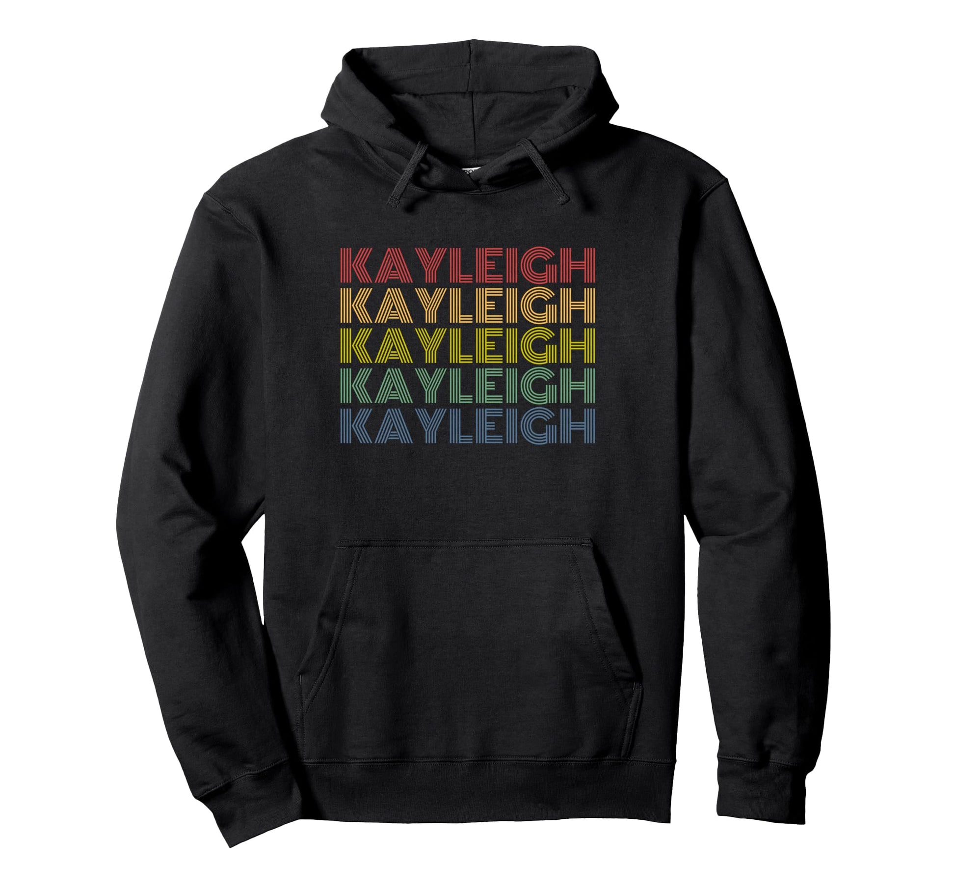 Kayleigh Name Rainbow Typography Hoodie - Custom Art Print Unisex - T-Shirt, Sweatshirt, Hoodie