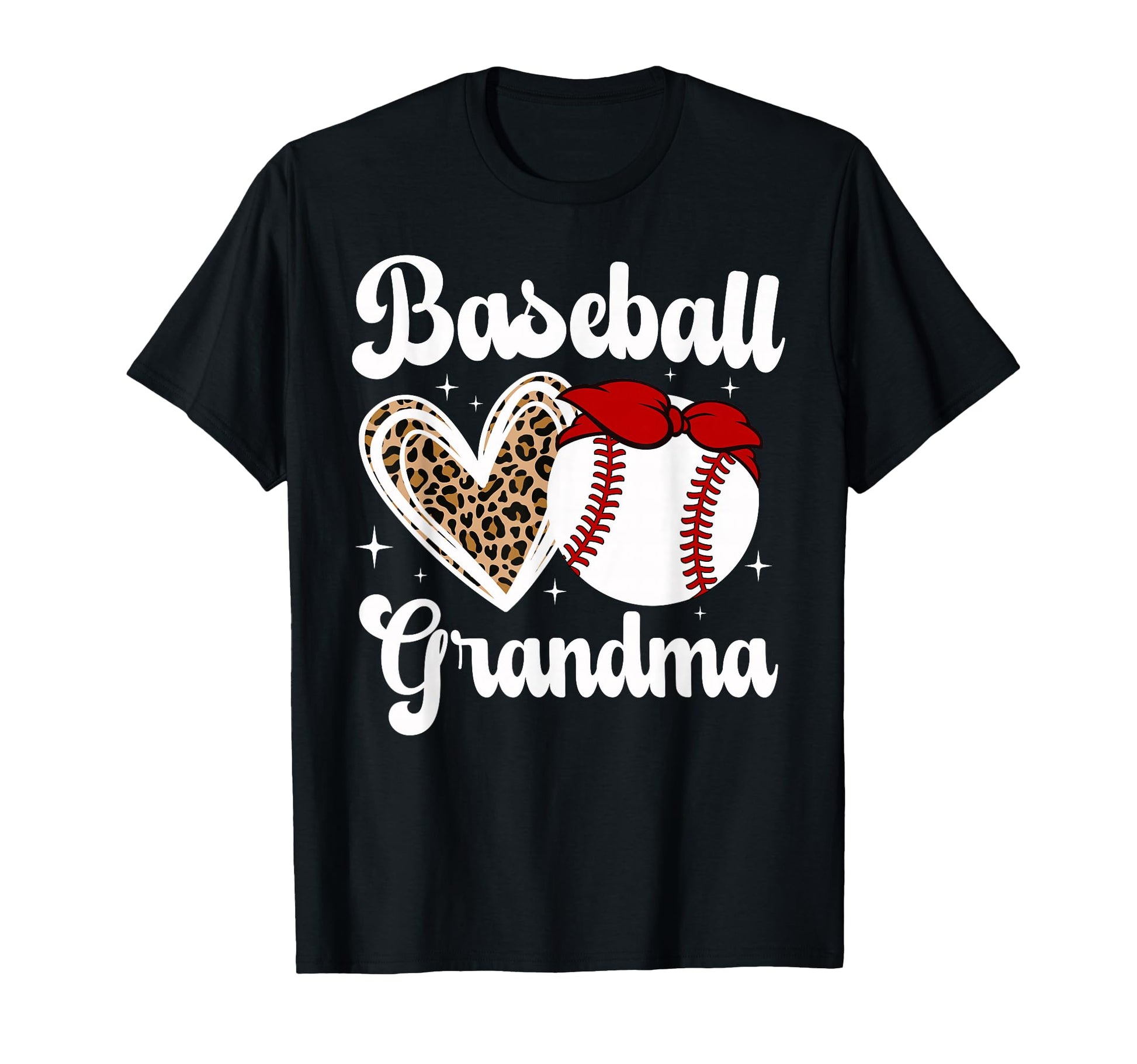 Baseball Grandma Leopard Baseball T-Shirt - Graphic Print for Adults - T-Shirt, Sweatshirt, Hoodie