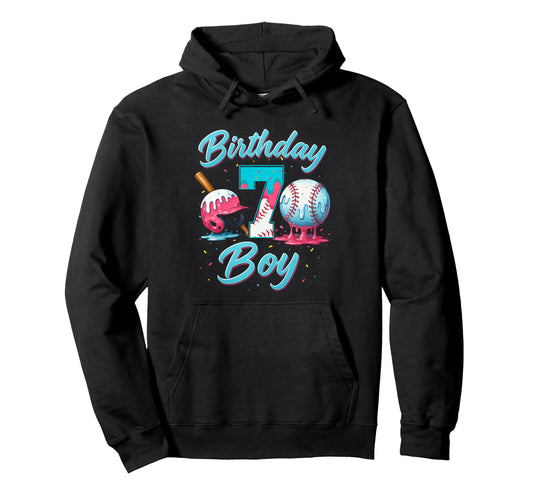 Baseball 7 Year Old Ice Cream Drip 7Th Hoodie - Aesthetic Graphic Unisex - T-Shirt, Sweatshirt, Hoodie