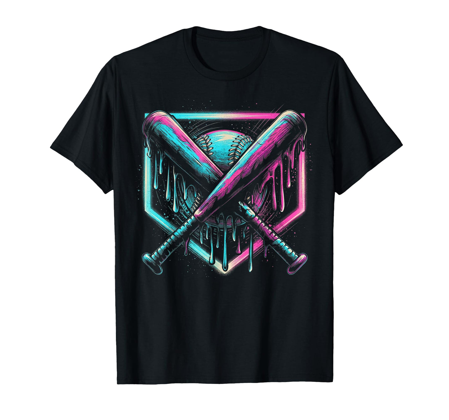 Baseball Drip Ice Cream Drip T-Shirt - Streetwear Style for Adults - T-Shirt, Sweatshirt, Hoodie