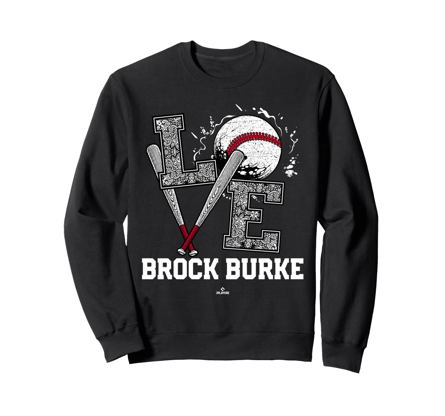 Distressed Baseball Love Brock Sweatshirt - Novelty Apparel Men Women - T-Shirt, Sweatshirt, Hoodie