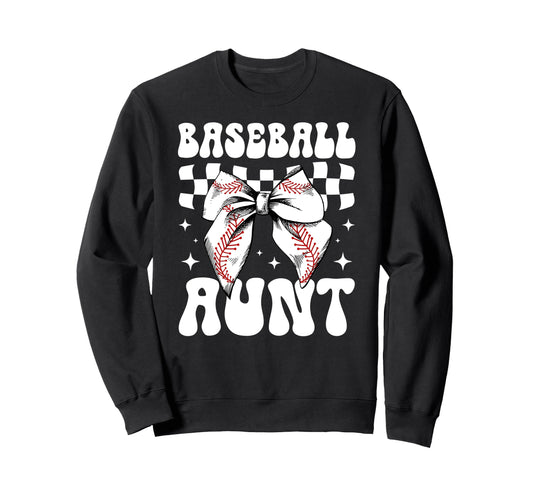 Baseball Aunt Baseball Player Auntie Sweatshirt - Minimalist Print Unisex - T-Shirt, Sweatshirt, Hoodie