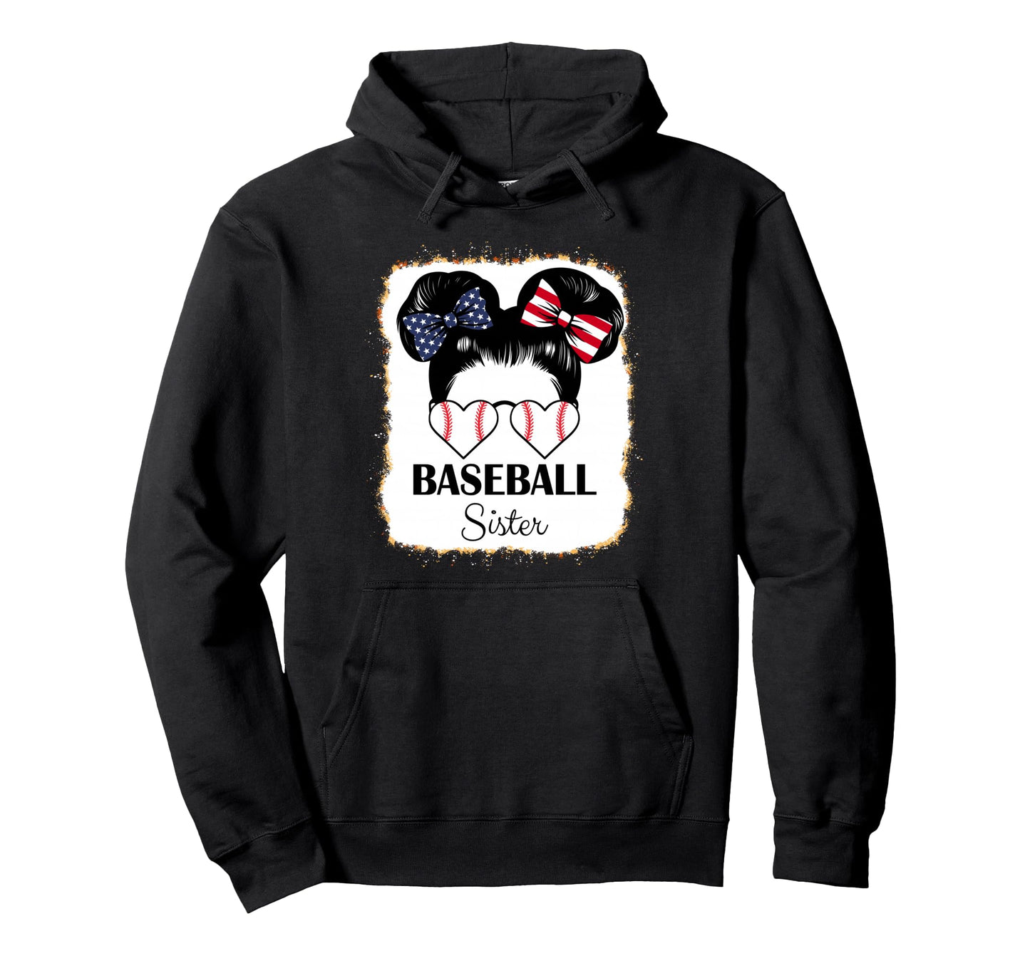 Baseball Sister Bleached Leopard Hoodie - Fun Novelty Design Men Women - T-Shirt, Sweatshirt, Hoodie