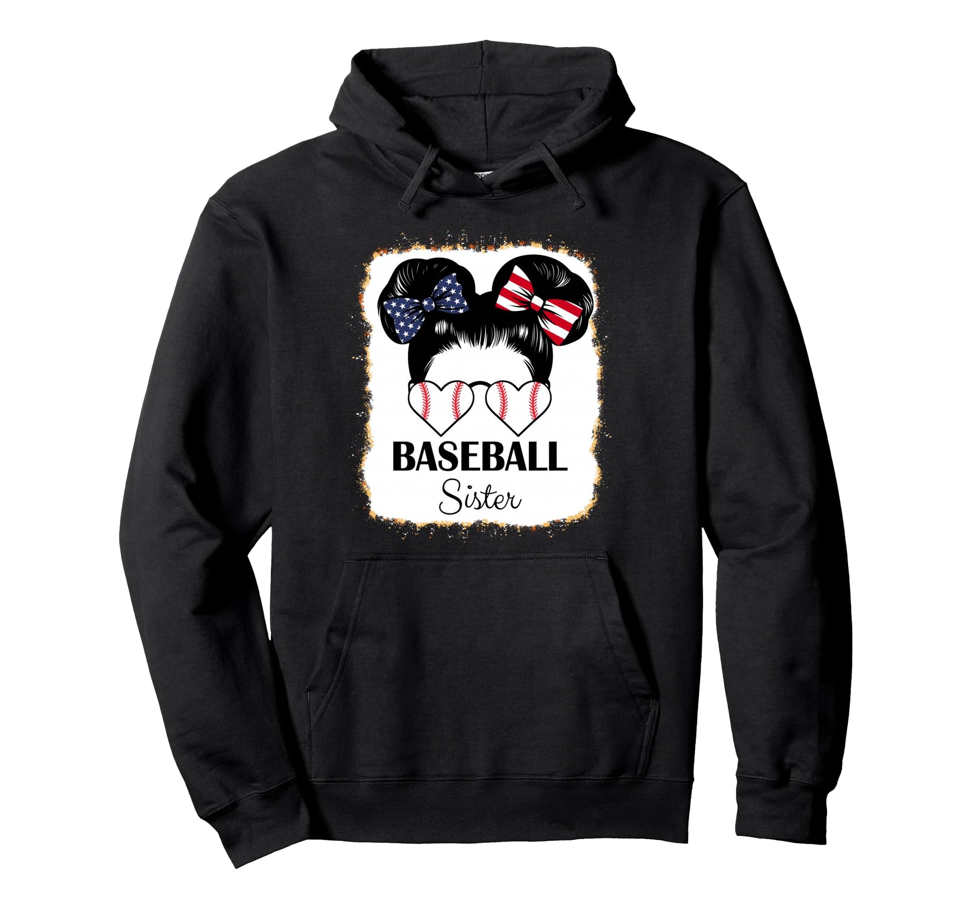 Baseball Sister Bleached Leopard Hoodie - Fun Novelty Design Men Women - T-Shirt, Sweatshirt, Hoodie