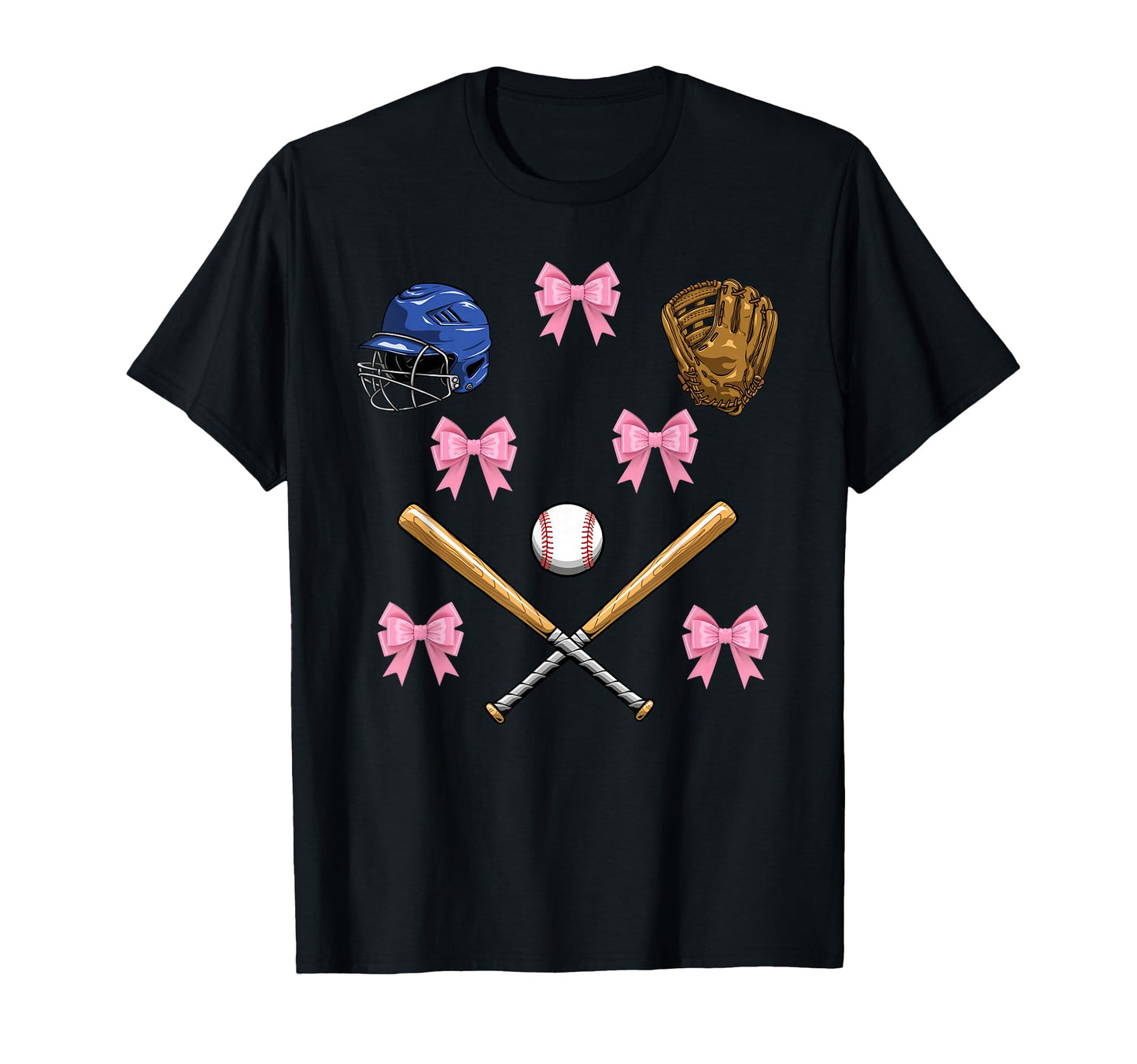 Baseball Bow Baseball Mom Mothers Day T-Shirt - Minimalist Print Men Women - T-Shirt, Sweatshirt, Hoodie