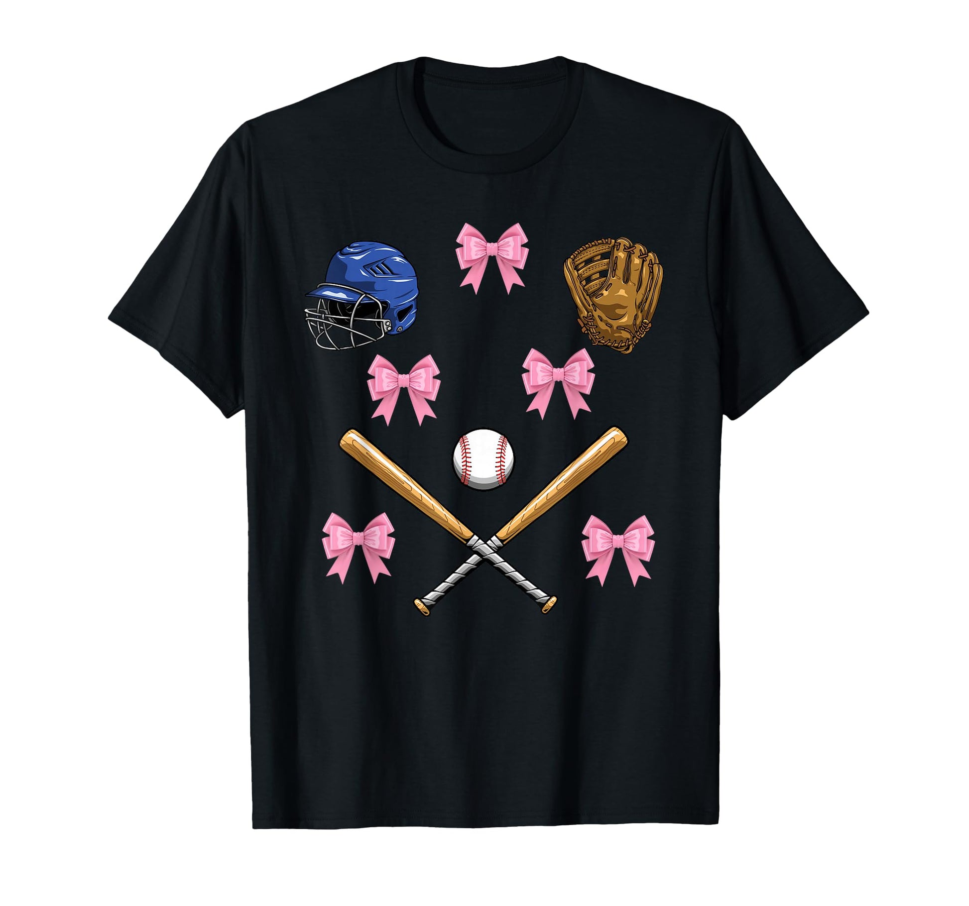 Baseball Bow Baseball Mom Mothers Day T-Shirt - Minimalist Print Men Women - T-Shirt, Sweatshirt, Hoodie