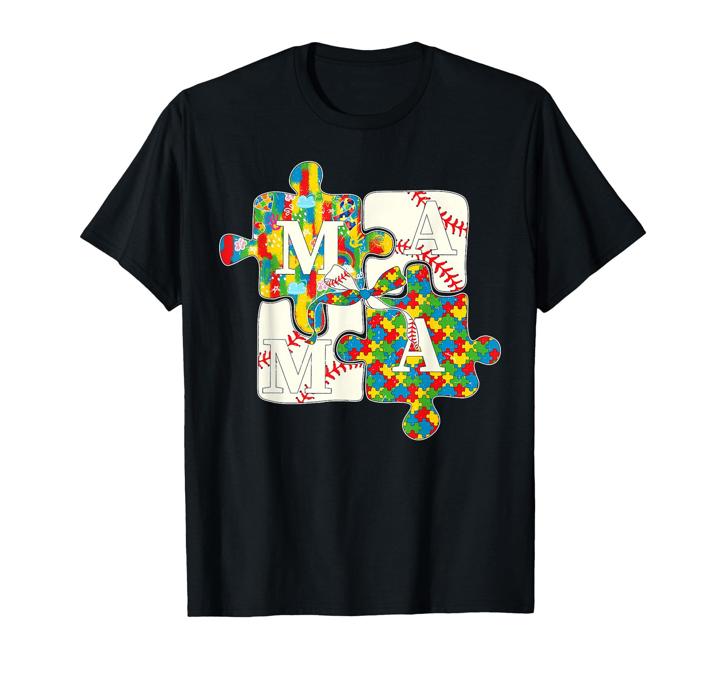 Autism Awareness Baseball Mama T-Shirt - Minimalist Print Men Women - T-Shirt, Sweatshirt, Hoodie