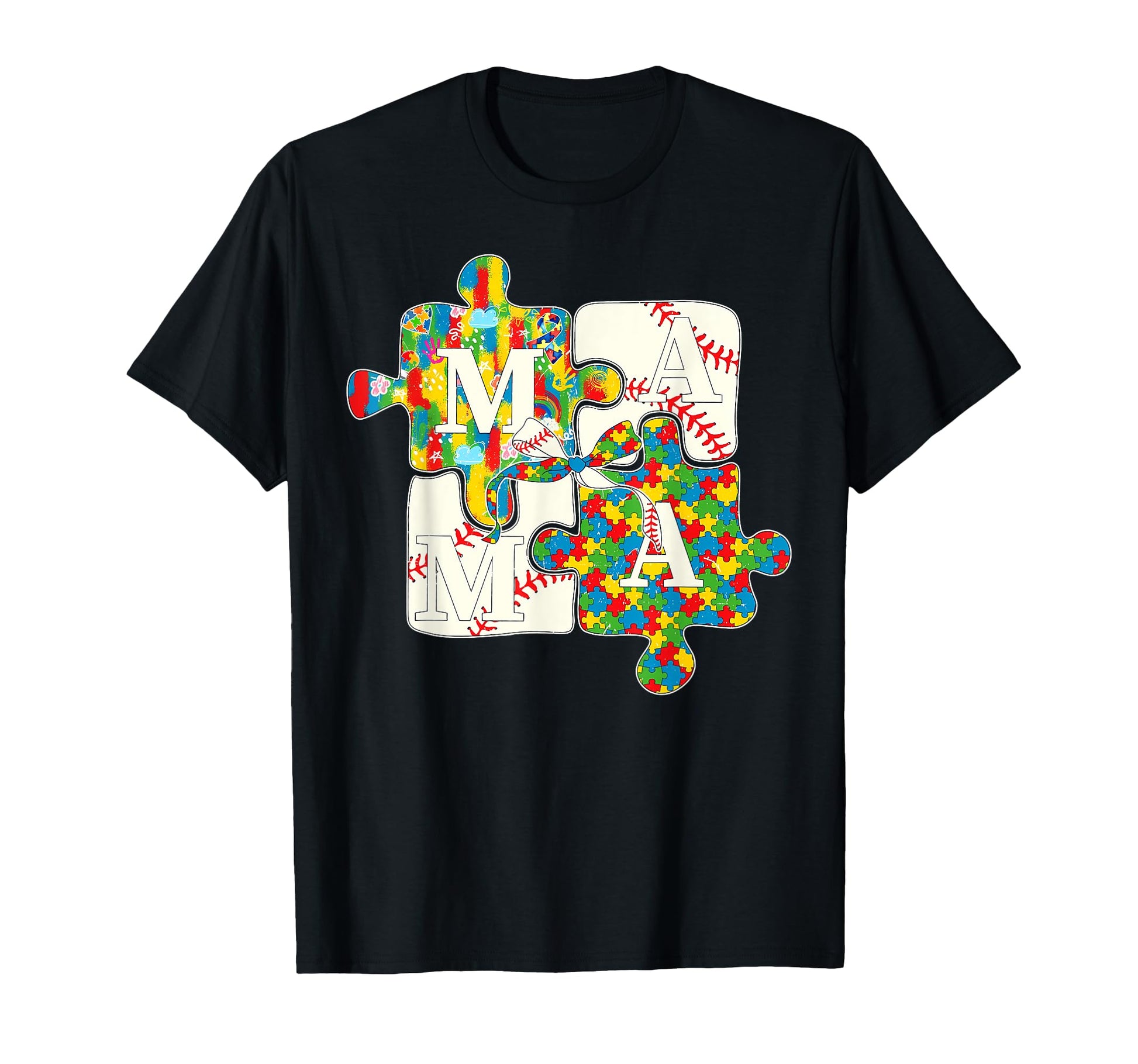 Autism Awareness Baseball Mama T-Shirt - Minimalist Print Men Women - T-Shirt, Sweatshirt, Hoodie