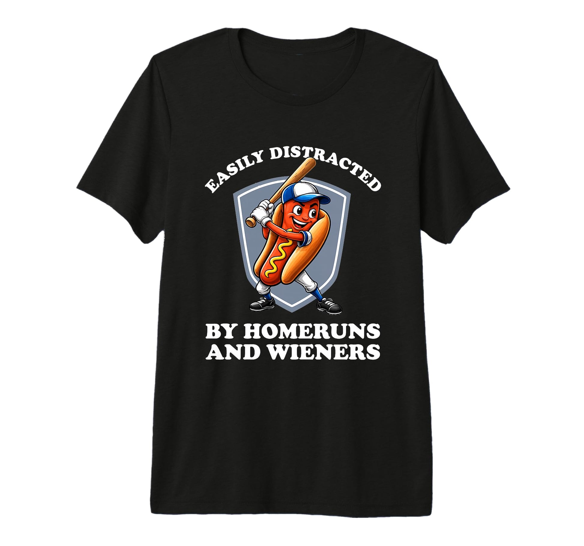 Funny Baseball Easily Distracted T-Shirt - Unique Graphic Men Women - T-Shirt, Sweatshirt, Hoodie
