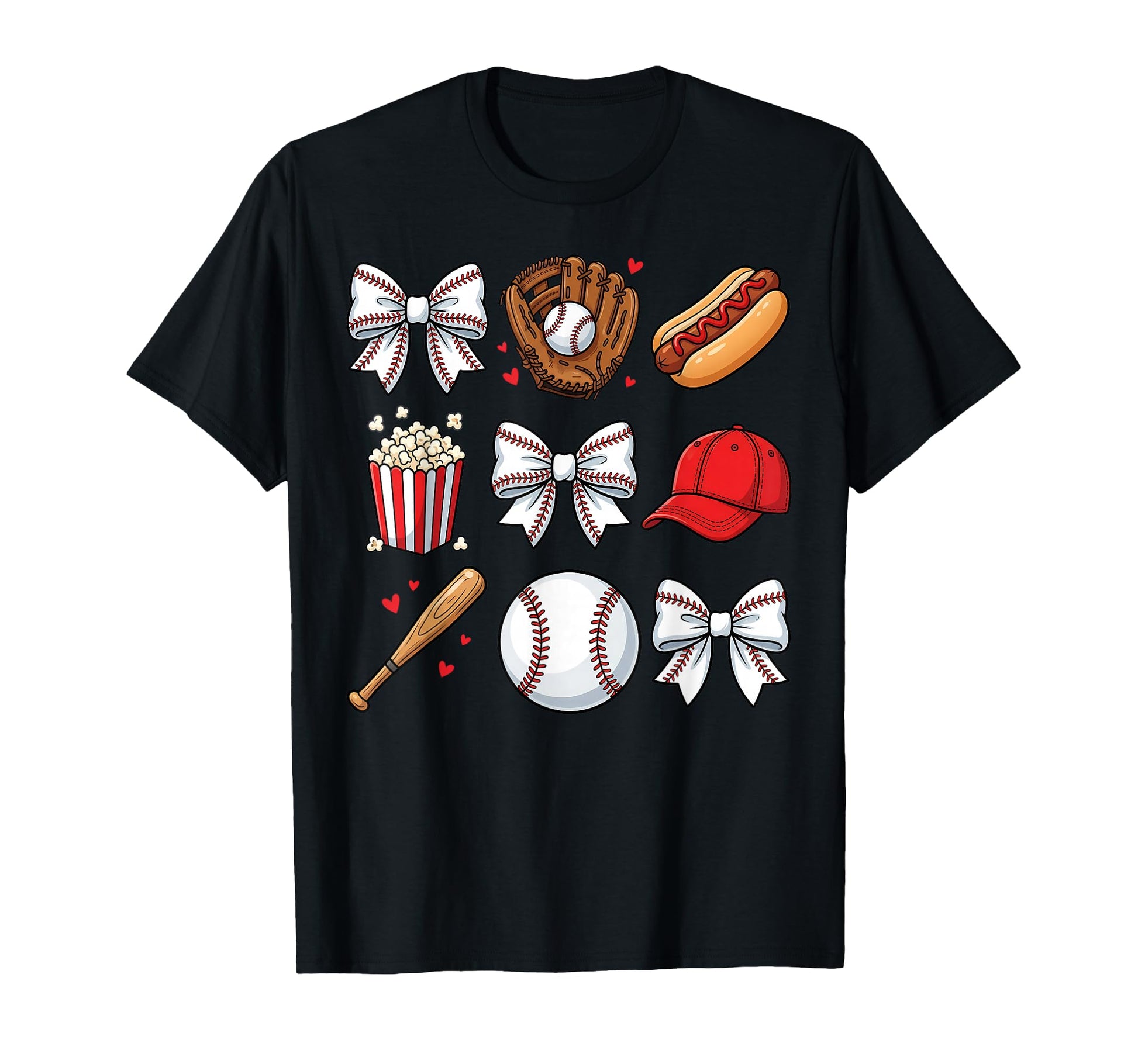Baseball Coquette Bow Baseball Cheer Mom T-Shirt - Streetwear Style Unisex - T-Shirt, Sweatshirt, Hoodie