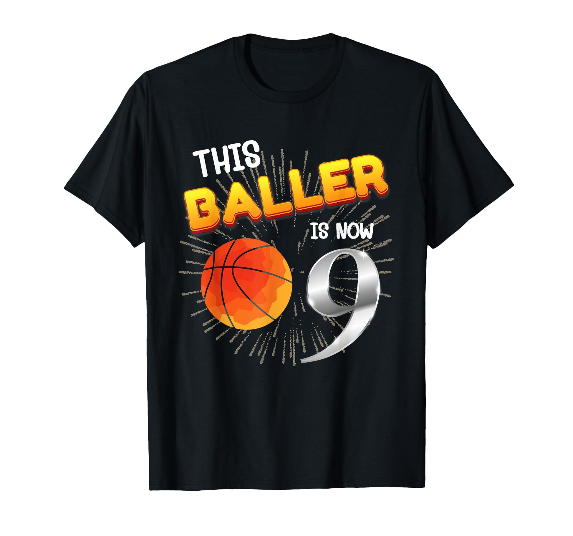 This Baller Is Now 9 Birthday Baseball T-Shirt - Unique Graphic for Adults - T-Shirt, Sweatshirt, Hoodie