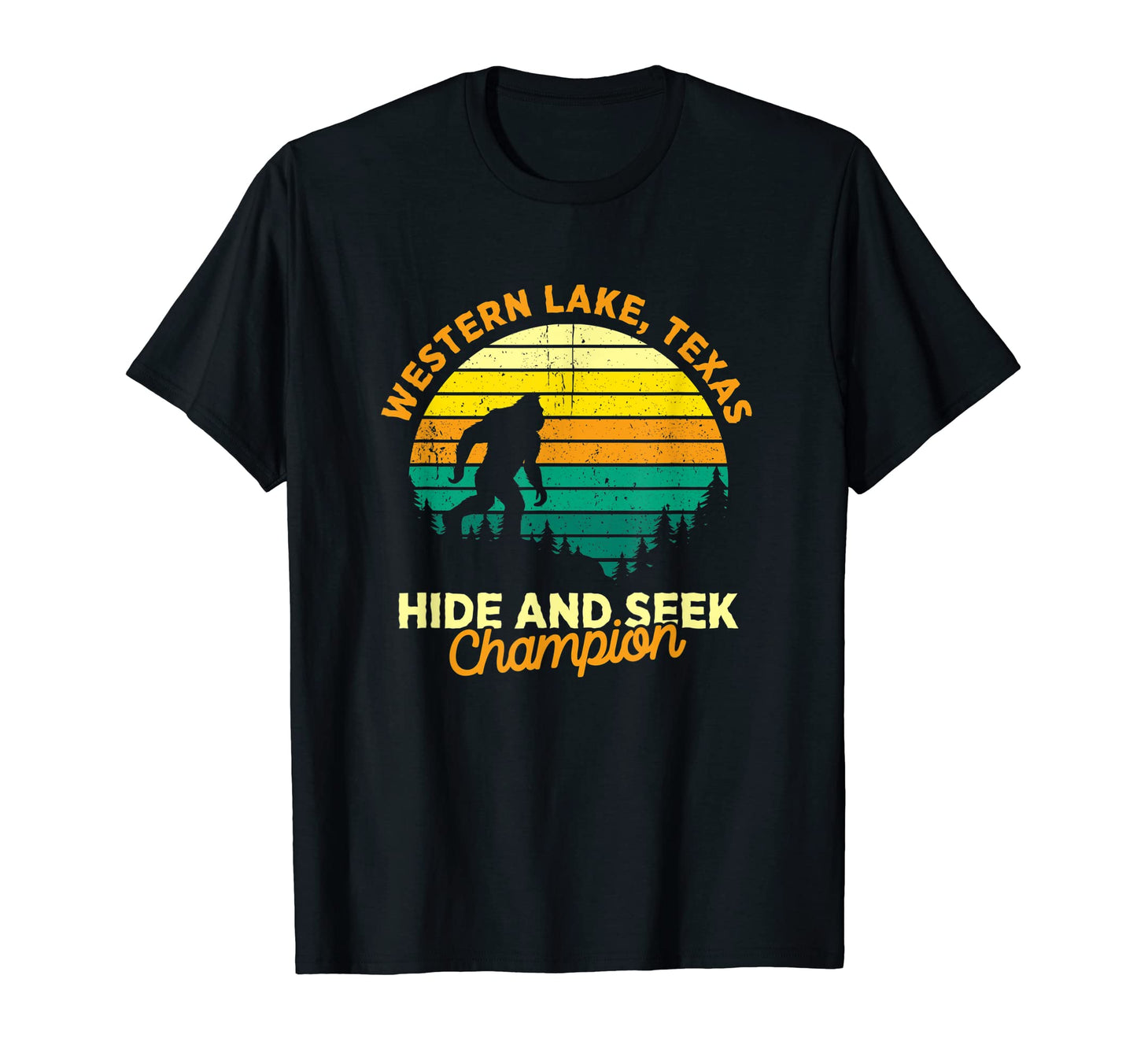 Western Lake Texas Big Foot Souvenir T-Shirt - Custom Art Print Men Women - T-Shirt, Sweatshirt, Hoodie