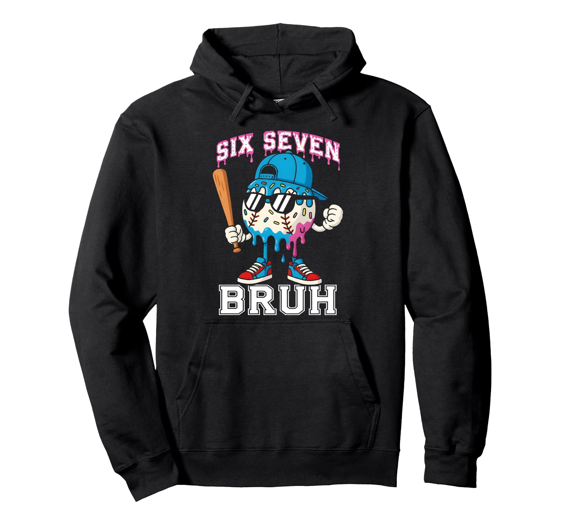 67 Six Seven Baseball Ice Cream Drip Hoodie - Fun Novelty Design Unisex - T-Shirt, Sweatshirt, Hoodie
