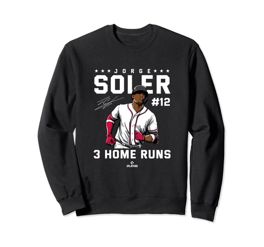 3 Home Runs Mlbpa Jorge Soler Sweatshirt - Casual Everyday Wear for Adults - T-Shirt, Sweatshirt, Hoodie