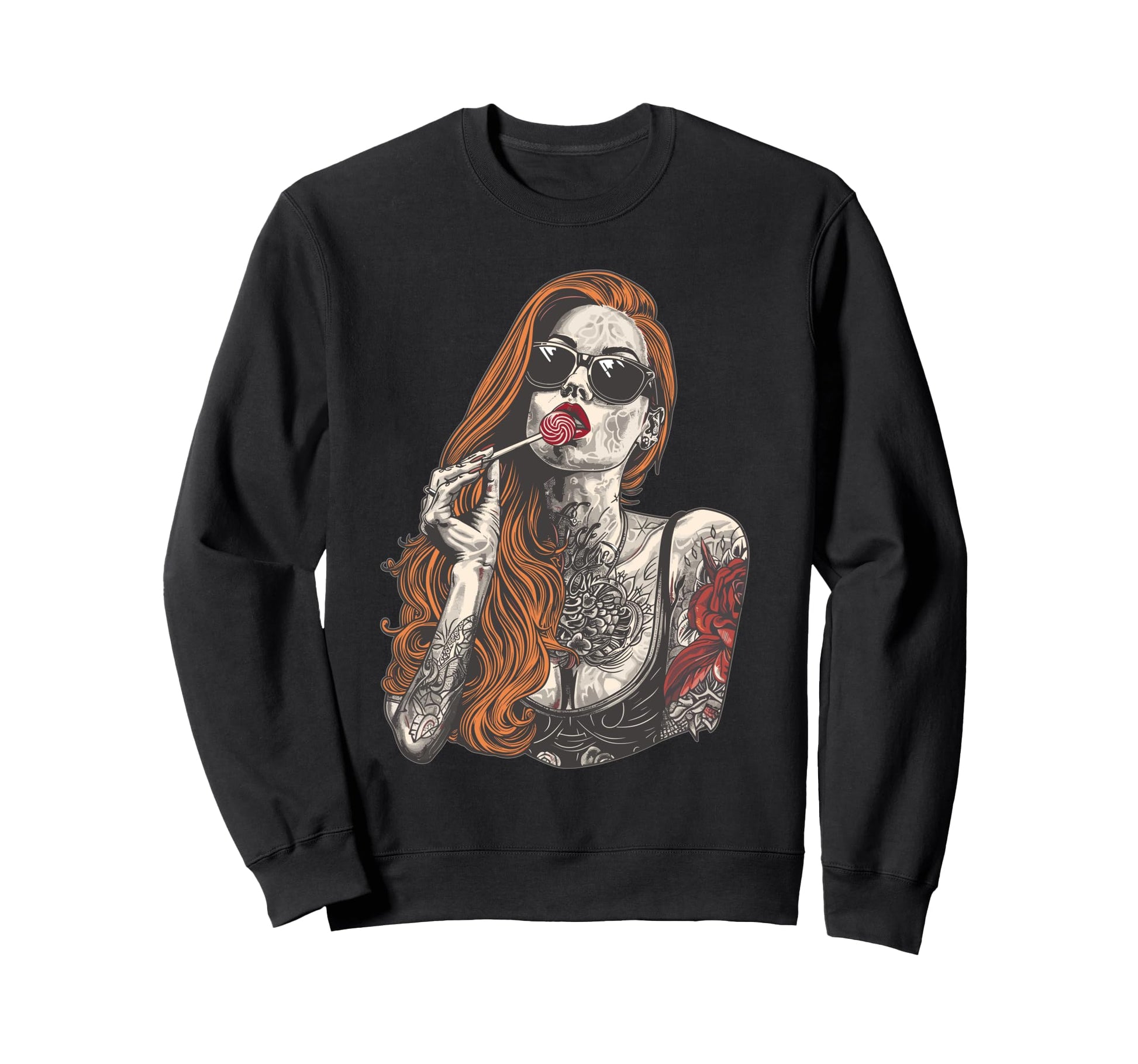 Red Hair Rockabilly Pin Up Sweatshirt - Fun Novelty Design Men Women - T-Shirt, Sweatshirt, Hoodie