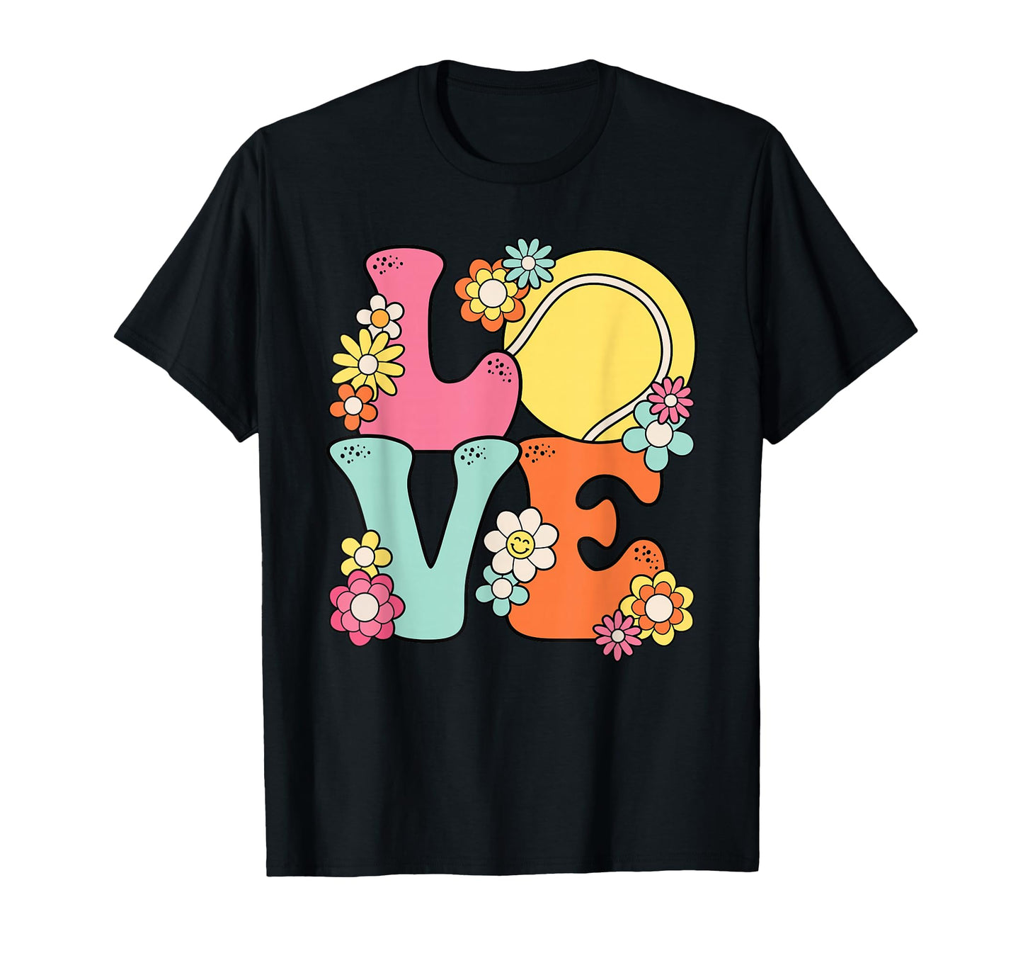 Groovy Tennis Love Teens T-Shirt - Trendy Graphic Men Women - T-Shirt, Sweatshirt, Hoodie