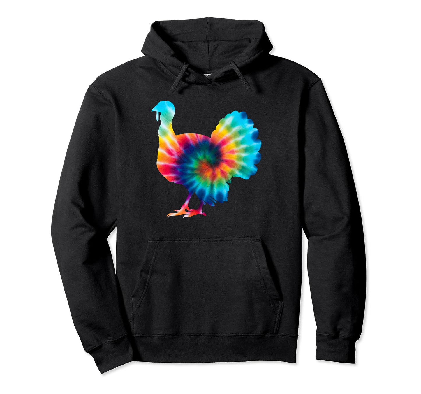 Funny Turkey Tie Dye Psychedelic Hippie Hoodie - Fun Novelty Design Unisex - T-Shirt, Sweatshirt, Hoodie