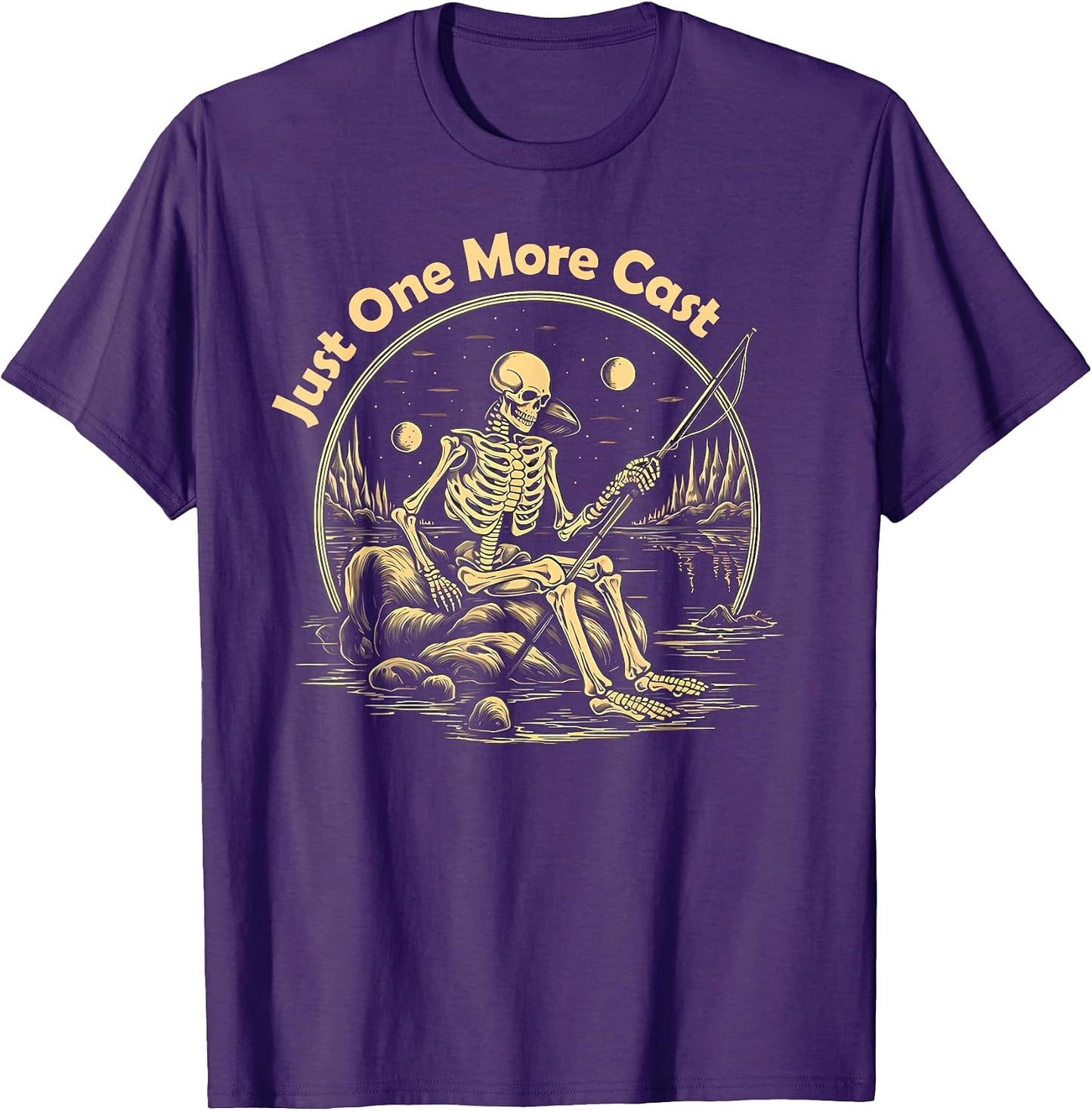Skeleton Fishing Just One More Cast - Adult & Kids T-Shirts, Sweatshirts & Hoodies apparel design preview 1