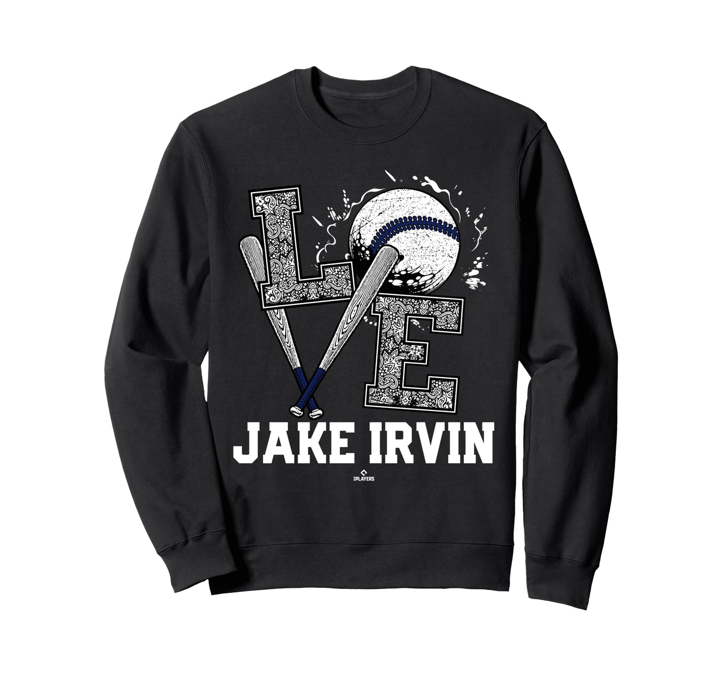 Distressed Baseball Love Jake Sweatshirt - Fun Novelty Design for Adults - T-Shirt, Sweatshirt, Hoodie