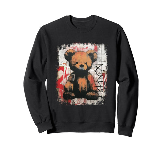 Aesthetic Streetwear Teddy Bear Sweatshirt - Unique Graphic Men Women - T-Shirt, Sweatshirt, Hoodie