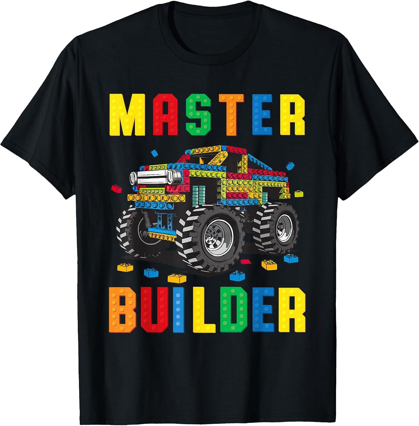 Funny Family Master Builder Kids Building Bricks - Adult & Kids T-Shirts, Sweatshirts & Hoodies apparel design preview 1