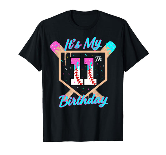 Baseball 11 Year Old Ice Cream T-Shirt - Casual Everyday Wear Men Women - T-Shirt, Sweatshirt, Hoodie