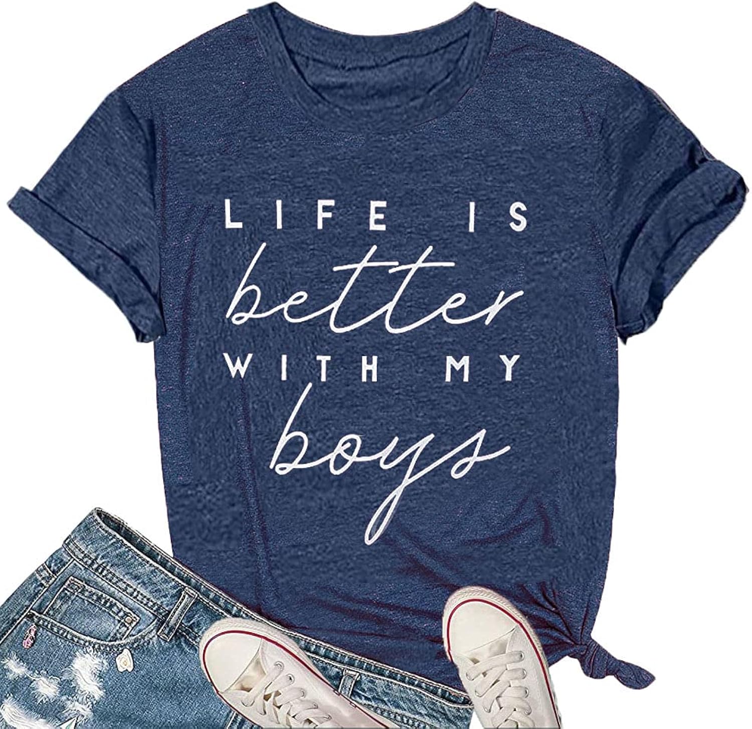 Life is Better with My Boys Women Funny Mom Gift - Adult & Kids T-Shirts, Sweatshirts & Hoodies apparel design preview 1