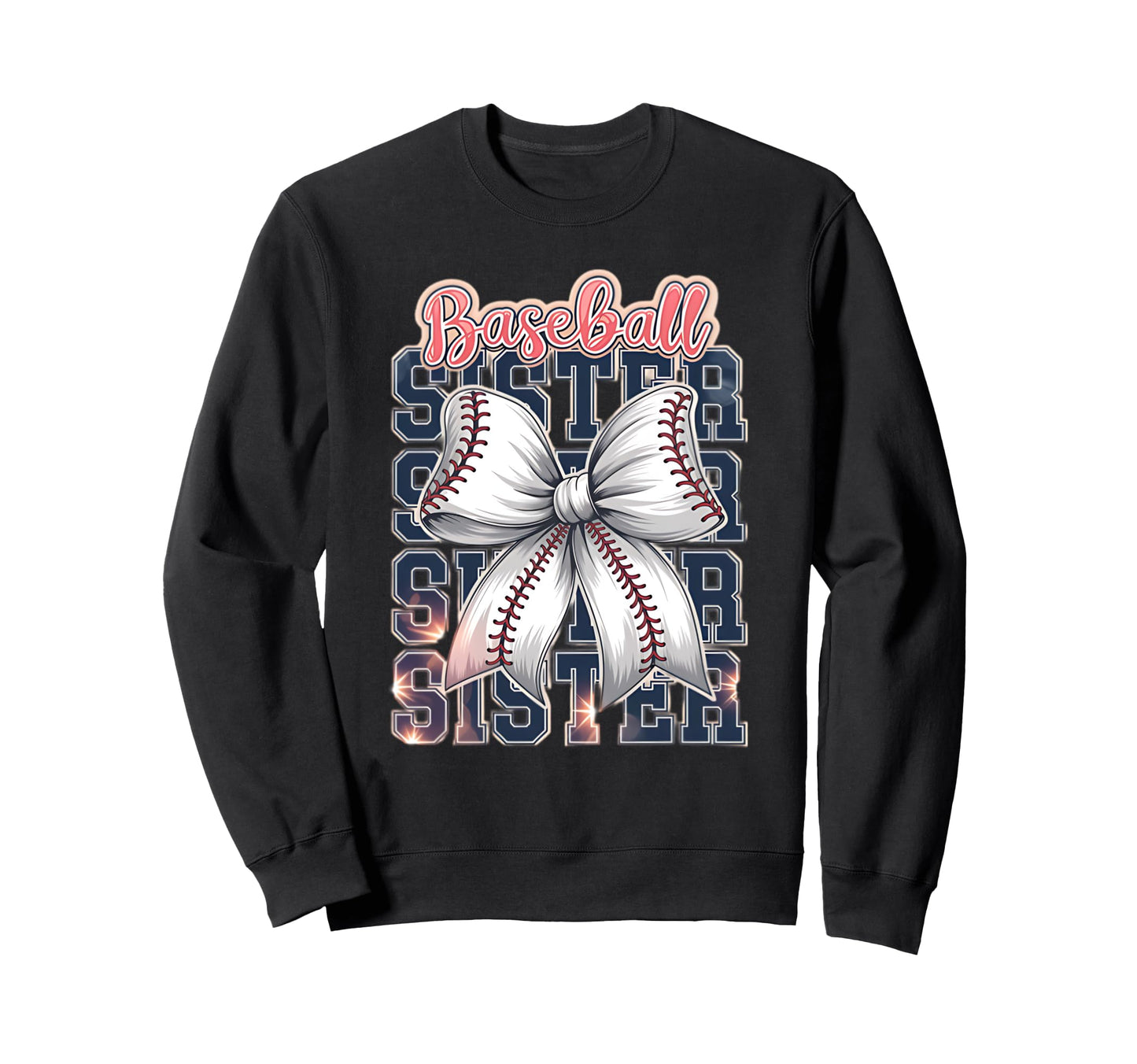 Baseball Sister Coquette Bow Sweatshirt - Fun Novelty Design for Adults - T-Shirt, Sweatshirt, Hoodie